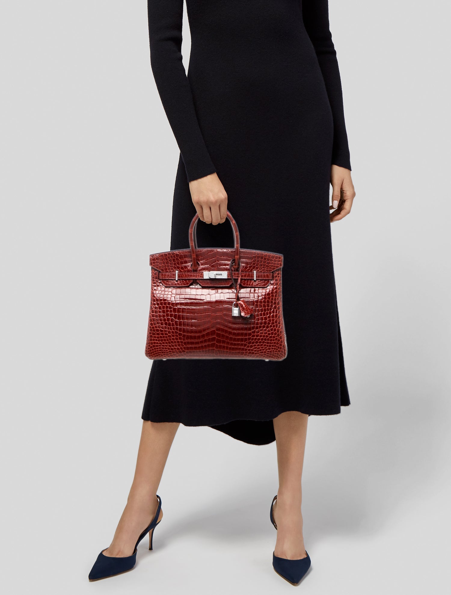 Hermès Shiny Porosus Crocodile 18K Diamond Birkin 35
