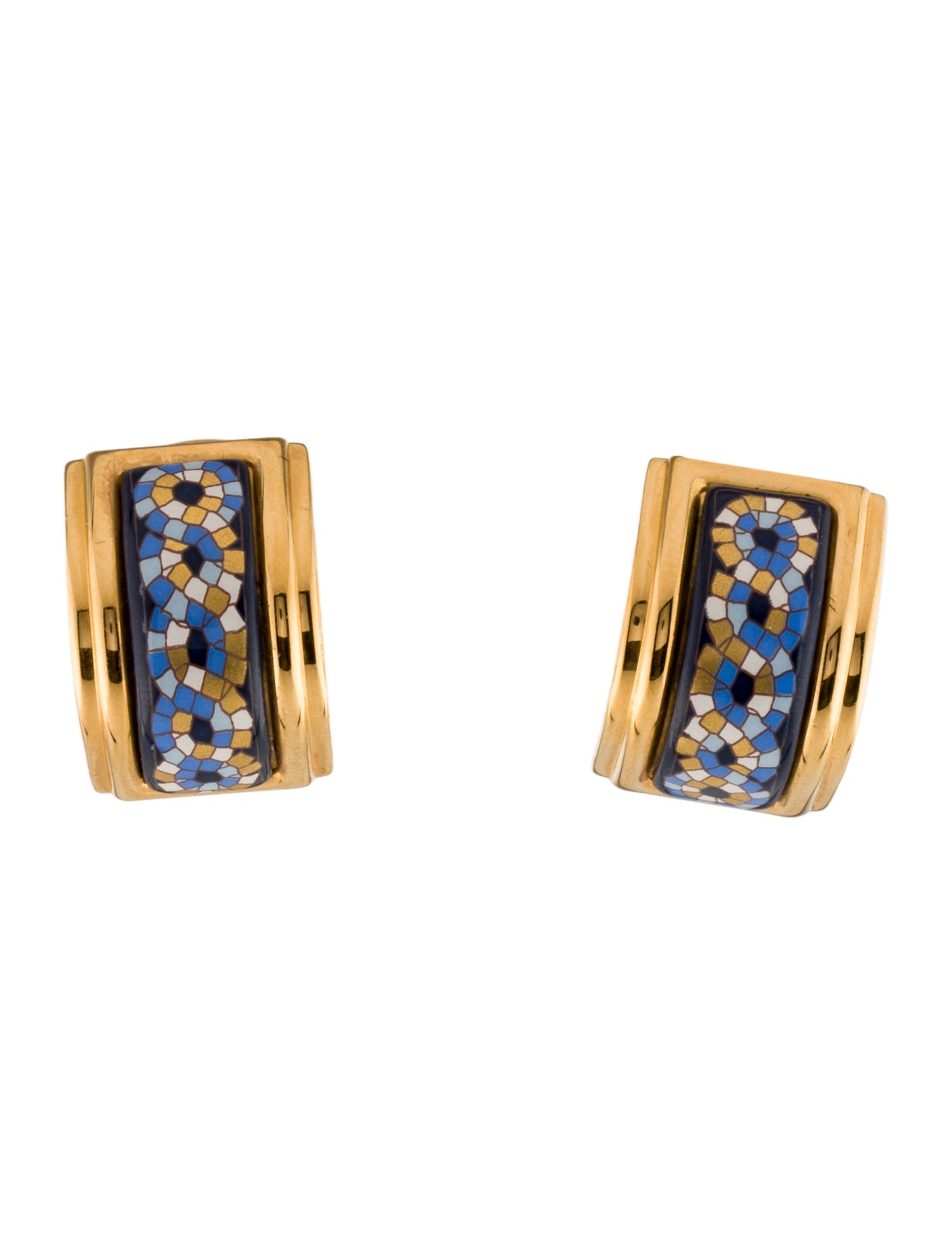 Hermès Vintage Enamel Clip-On Earrings