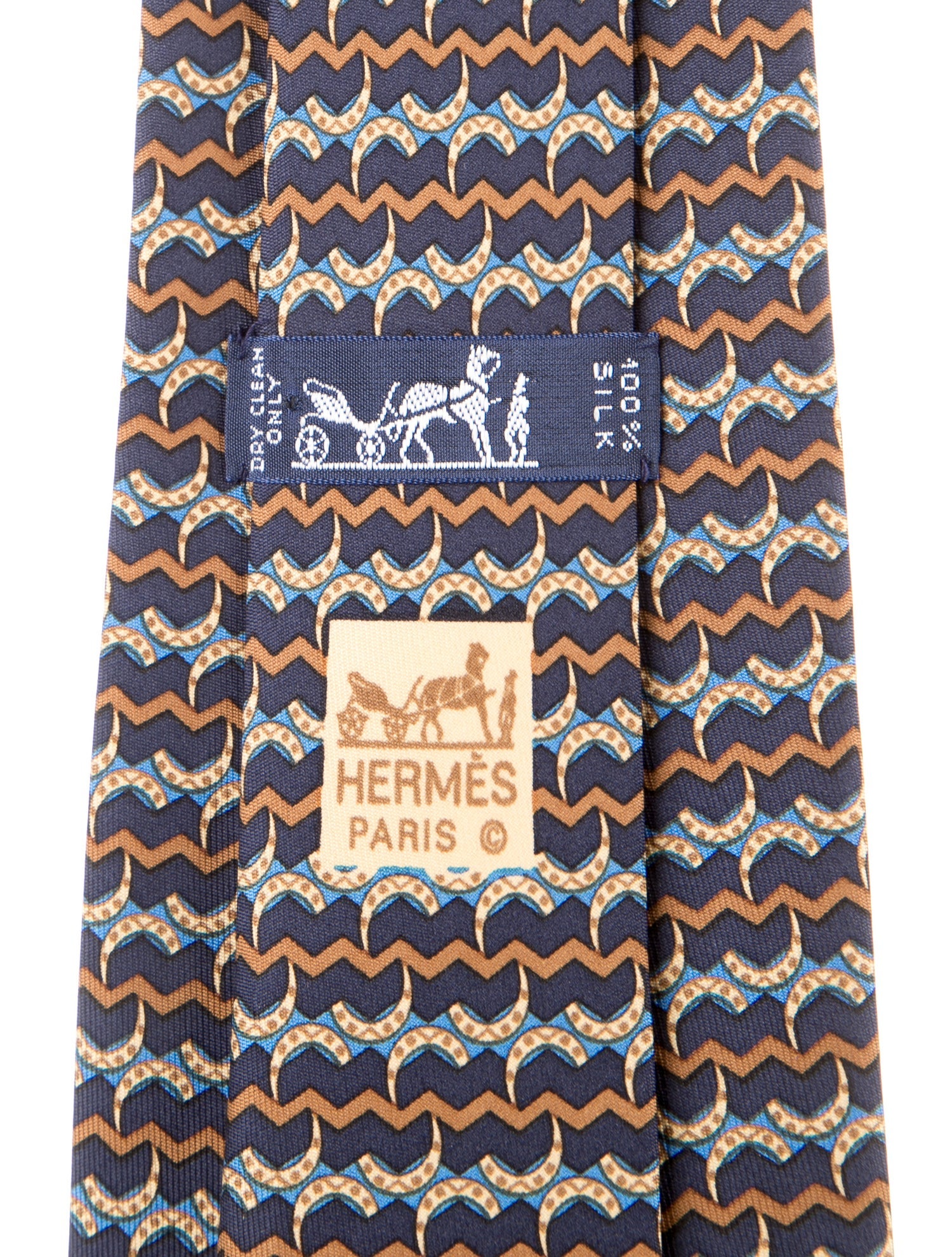 Hermès pattern silk tie