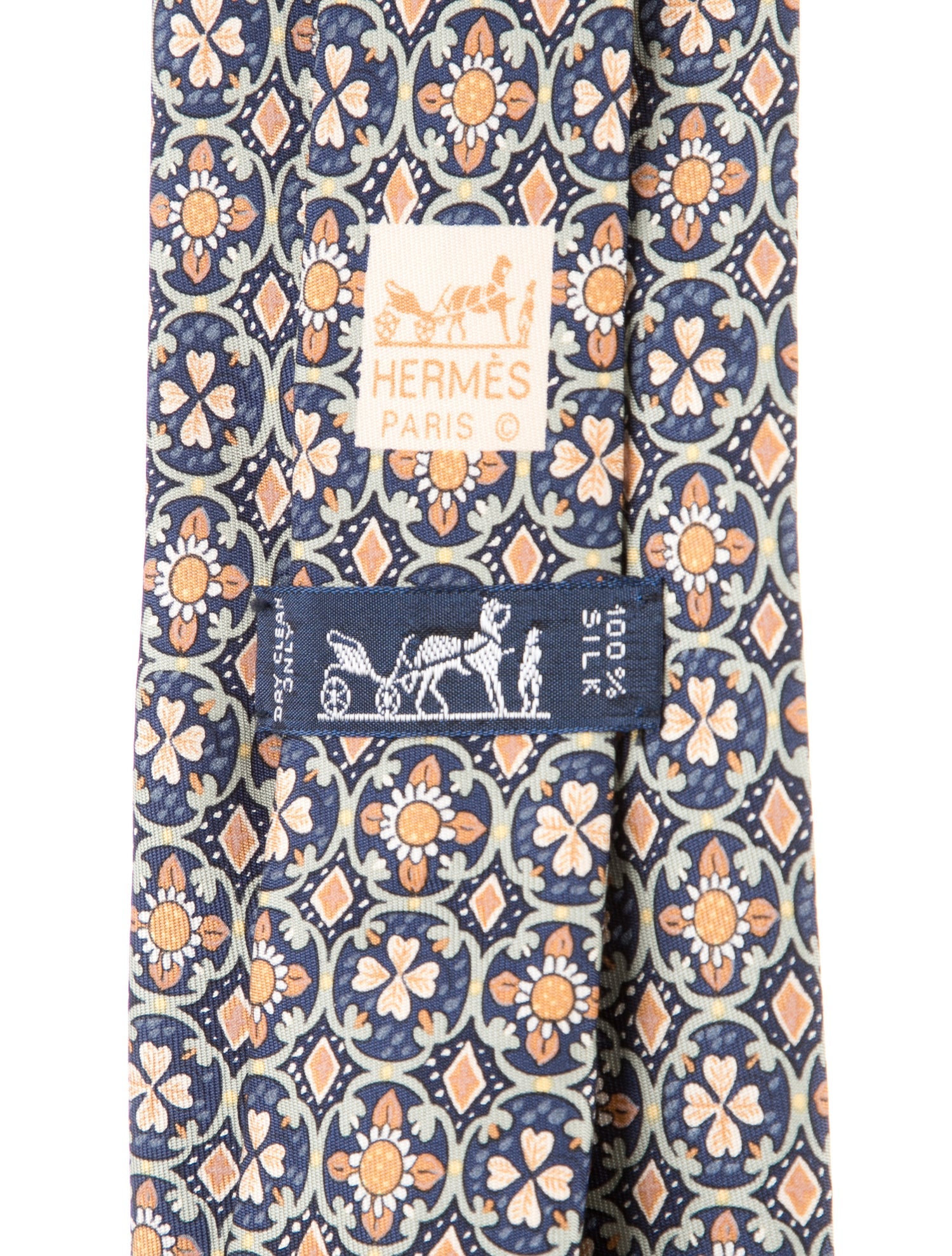 Hermès pattern silk tie