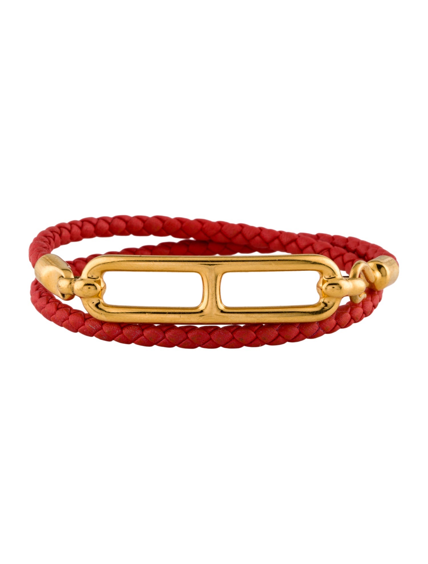 Hermès Leather Roulis Tour Bracelet