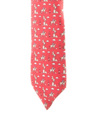 Hermès pattern silk tie