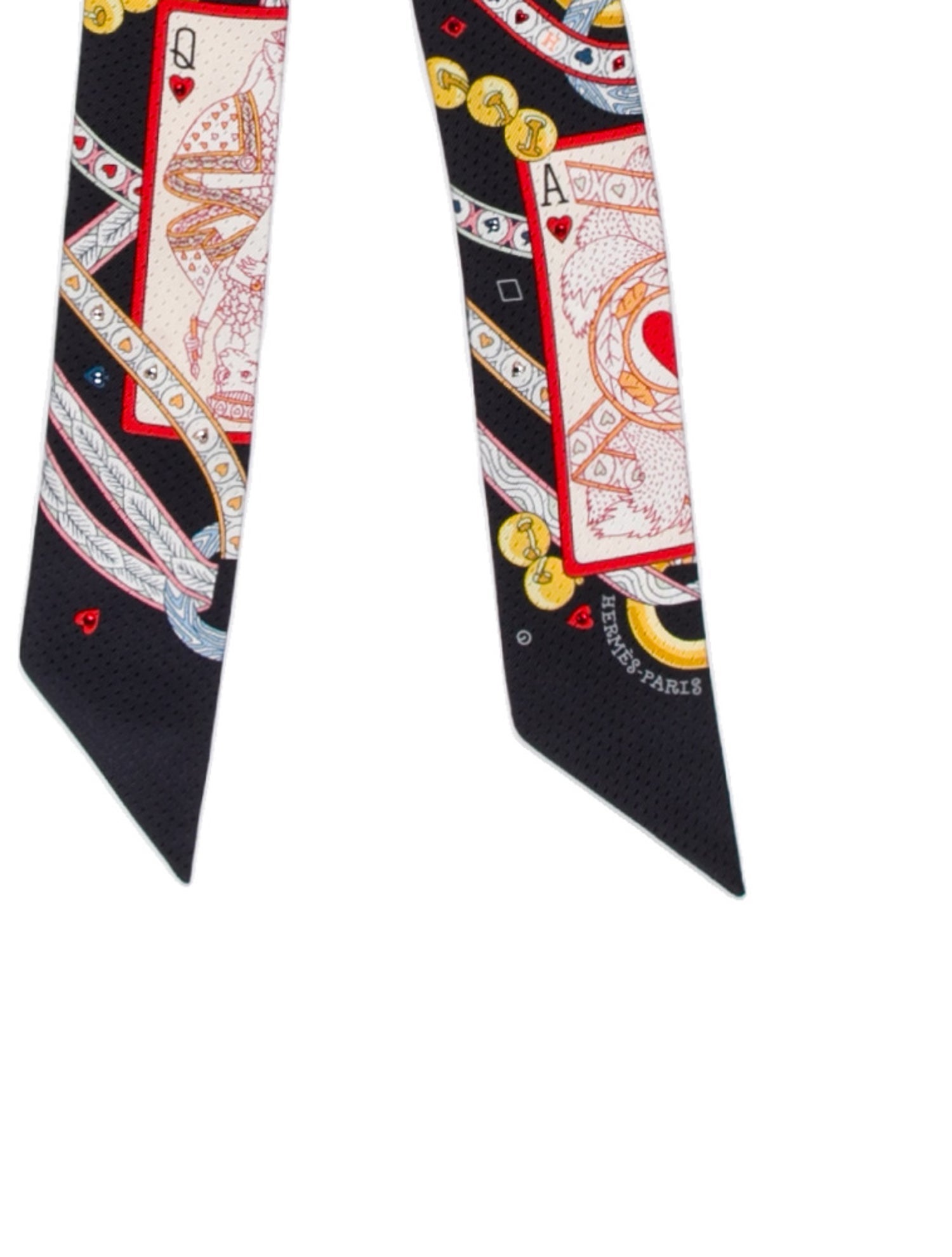 Hermès Pique Dame de Couer Silk Twilly Scarf w/ Tags