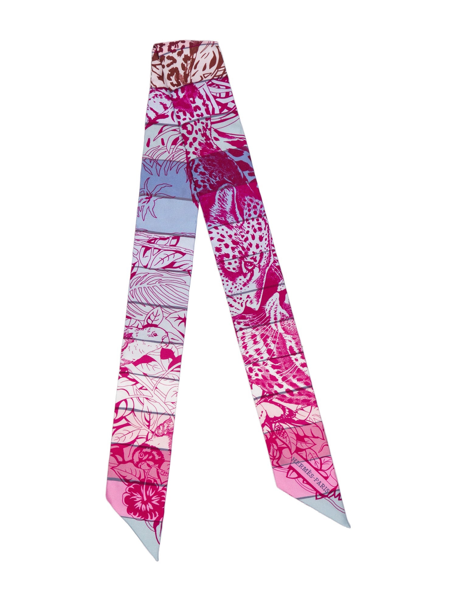 Hermès Jungle Love Rainbow Silk Twilly Scarf