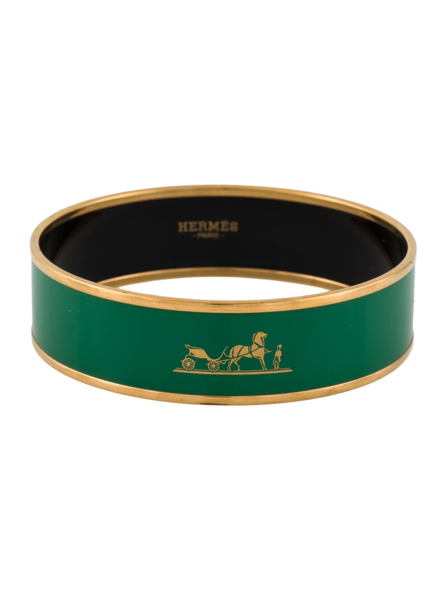 Hermès Caleche Wide Enamel Bangle Bracelet