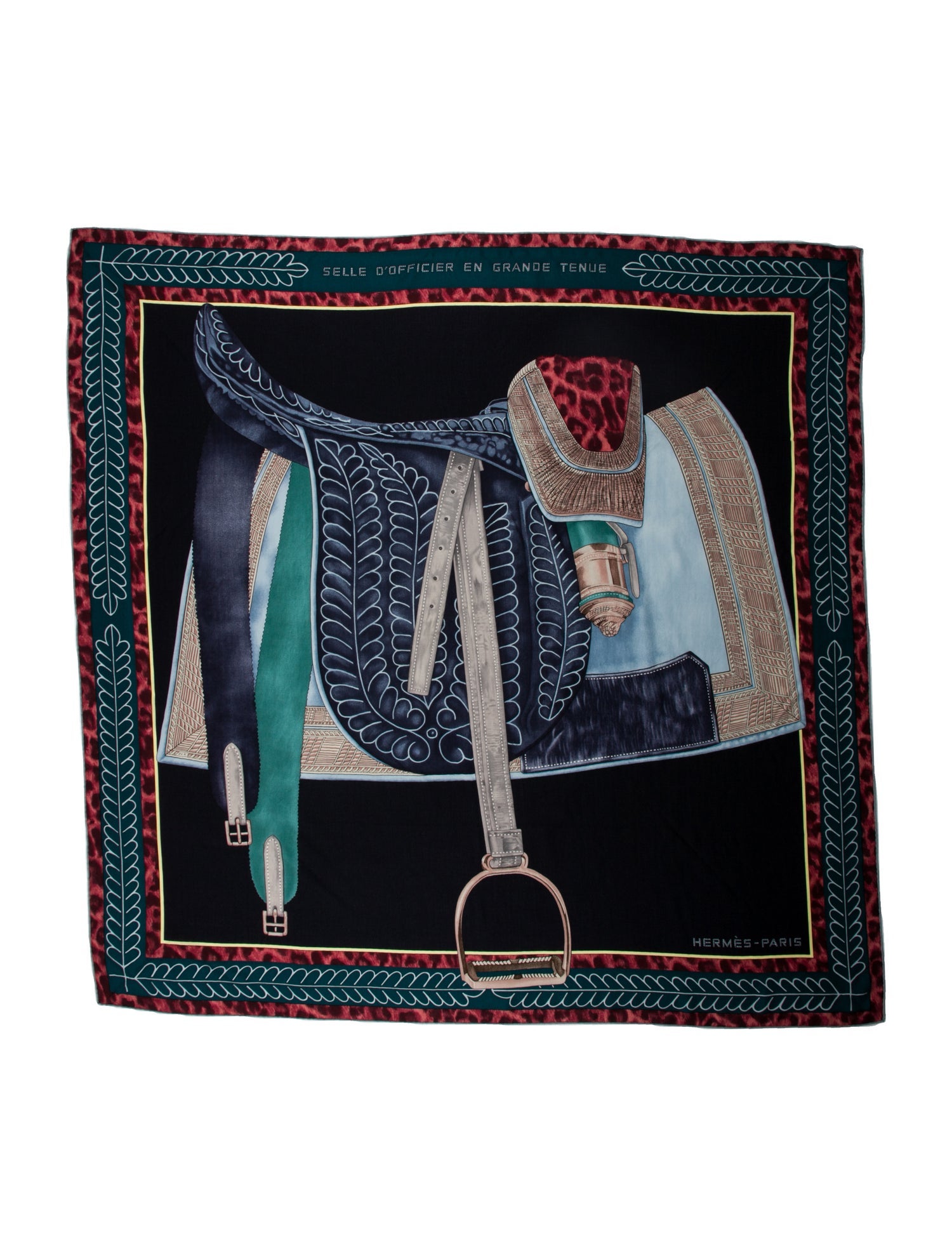 Hermès Selle D'officier En Grande Tenue Cashmere Shawl