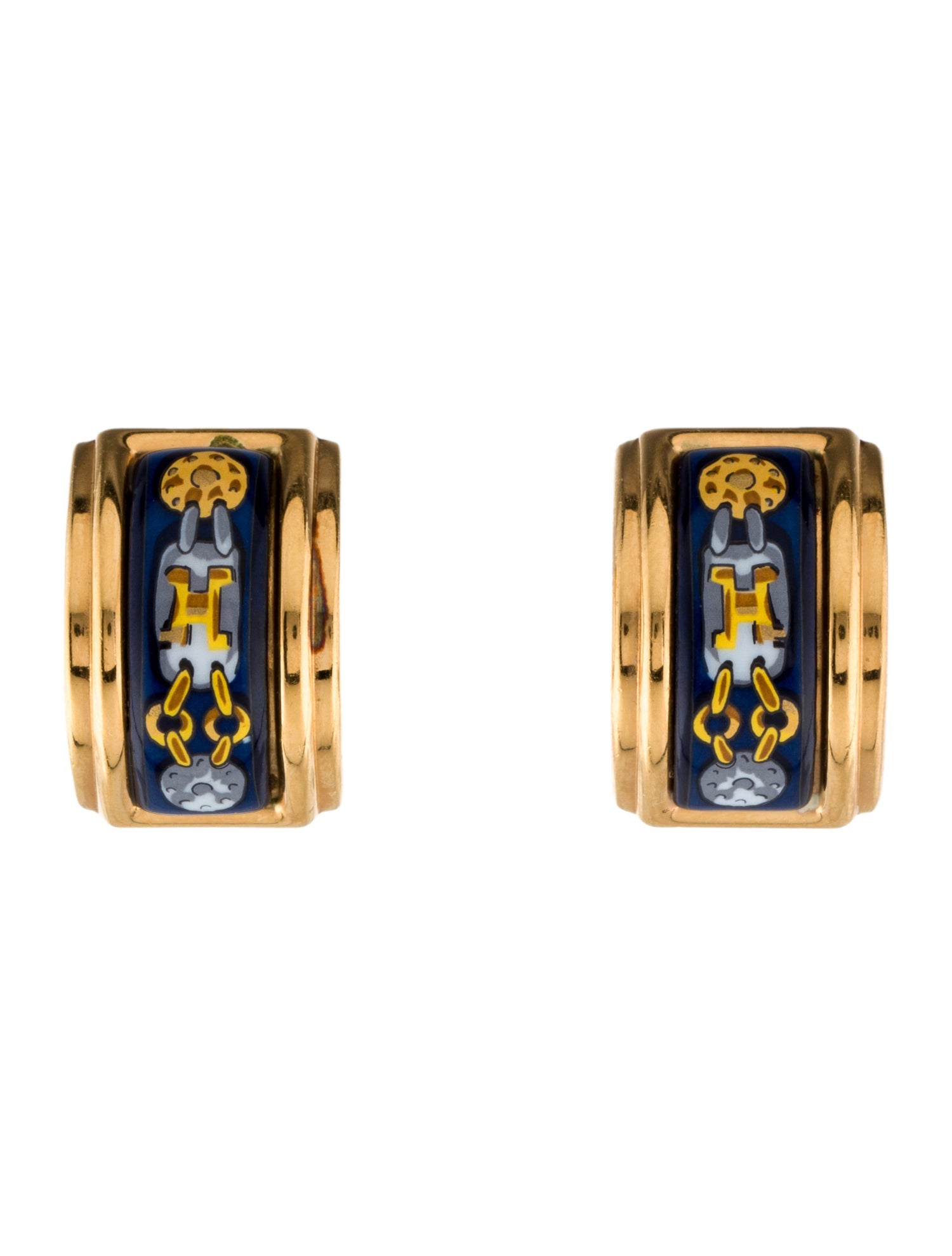 Hermès Vintage Enamel Clip-On Earrings