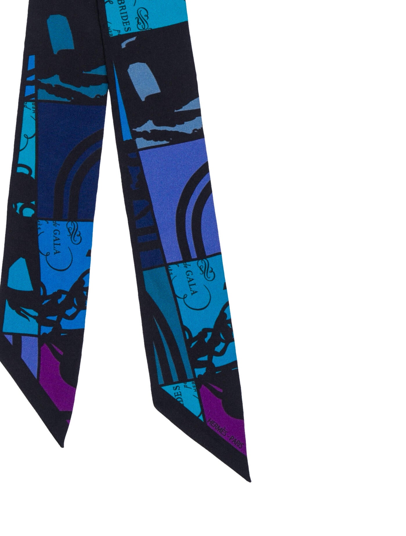 Hermès Brides de Gala En Desordre Silk Twilly Scarf