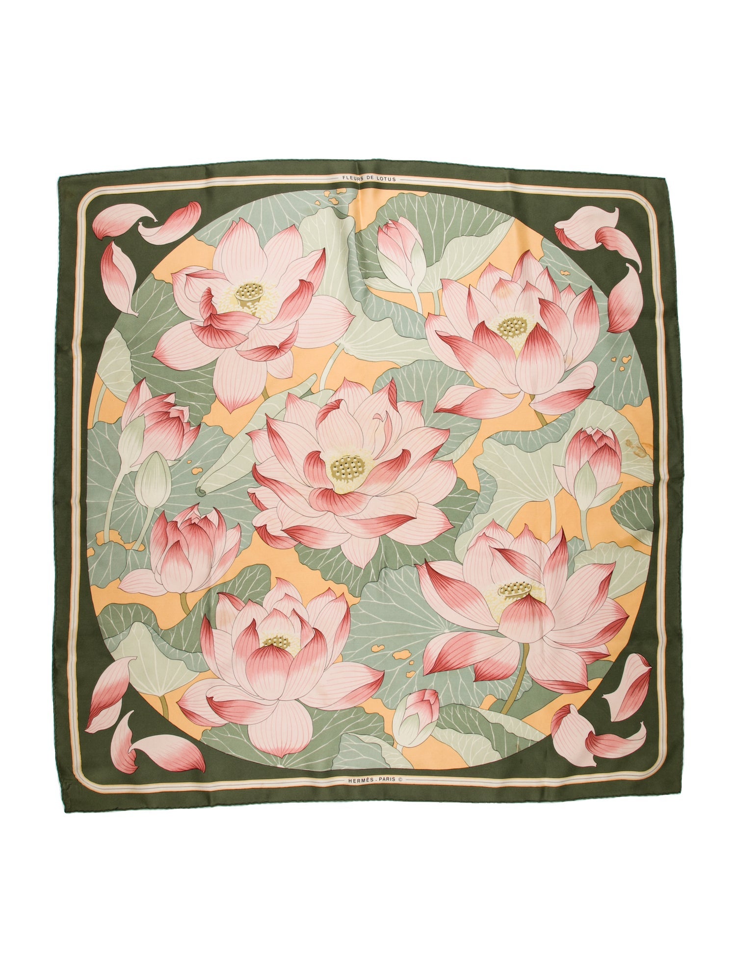 Hermès Fleurs De Lotus Silk Scarf