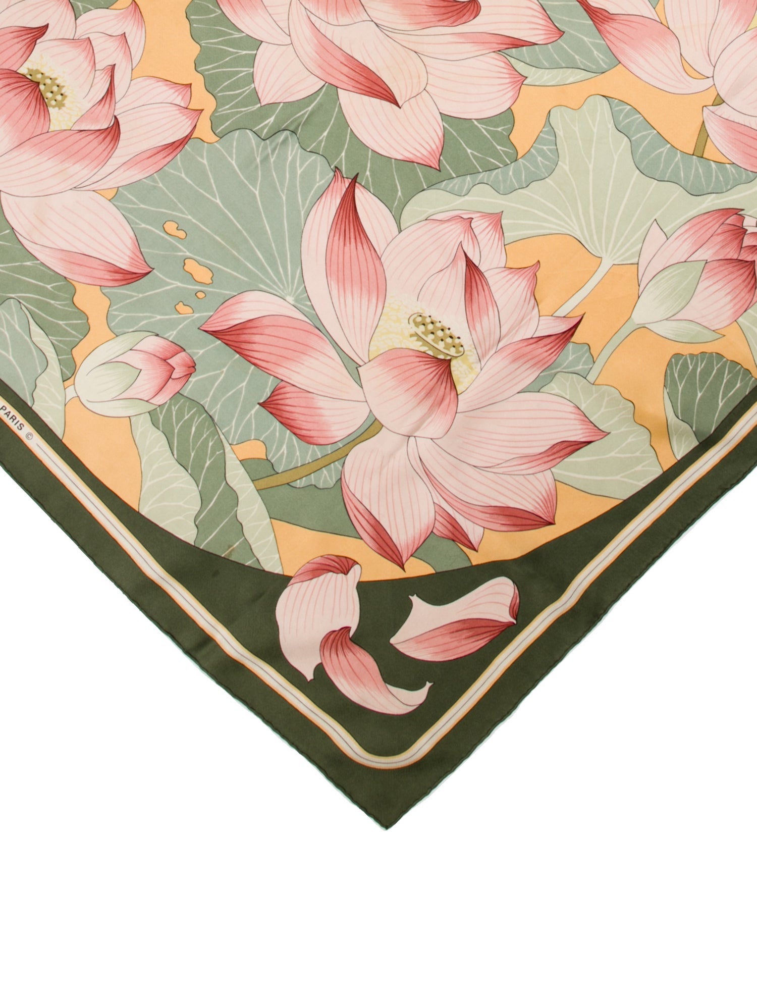Hermès Fleurs De Lotus Silk Scarf