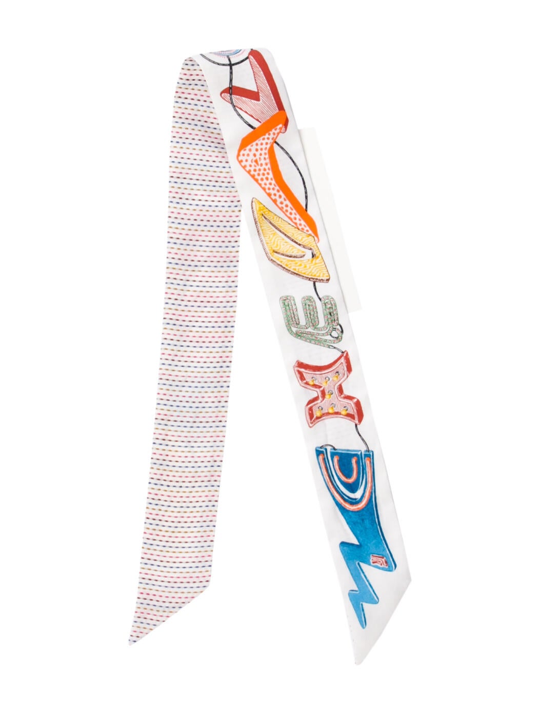 Hermès Chevaloscope Pointille Silk Twilly Scarf