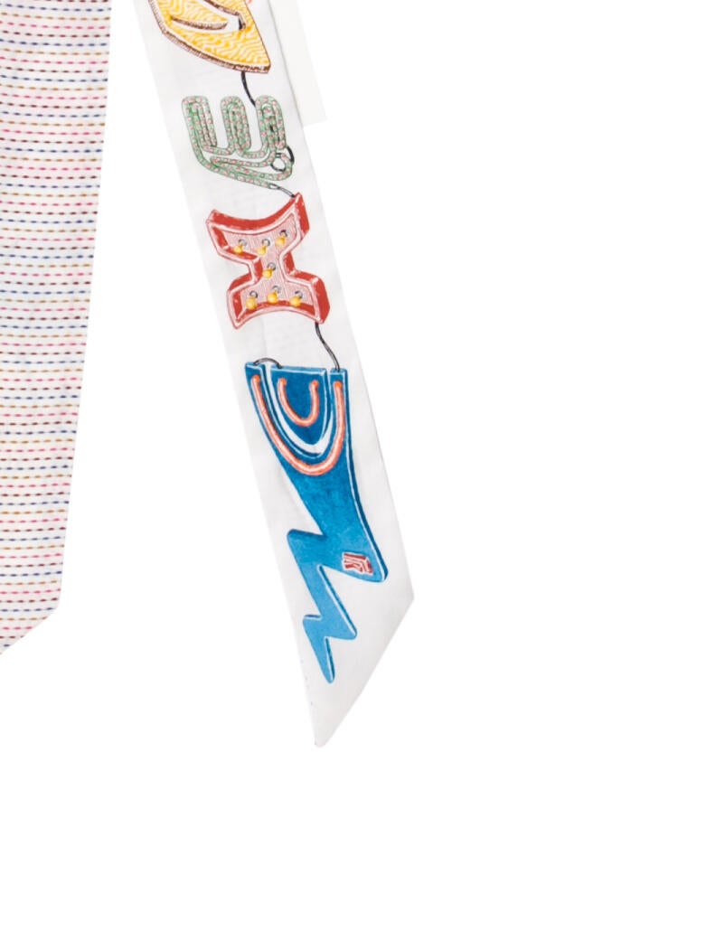 Hermès Chevaloscope Pointille Silk Twilly Scarf