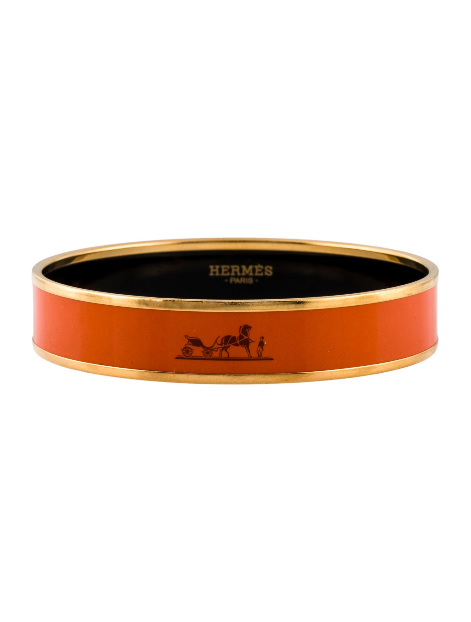 Hermès Enamel Narrow Bangle Bracelet