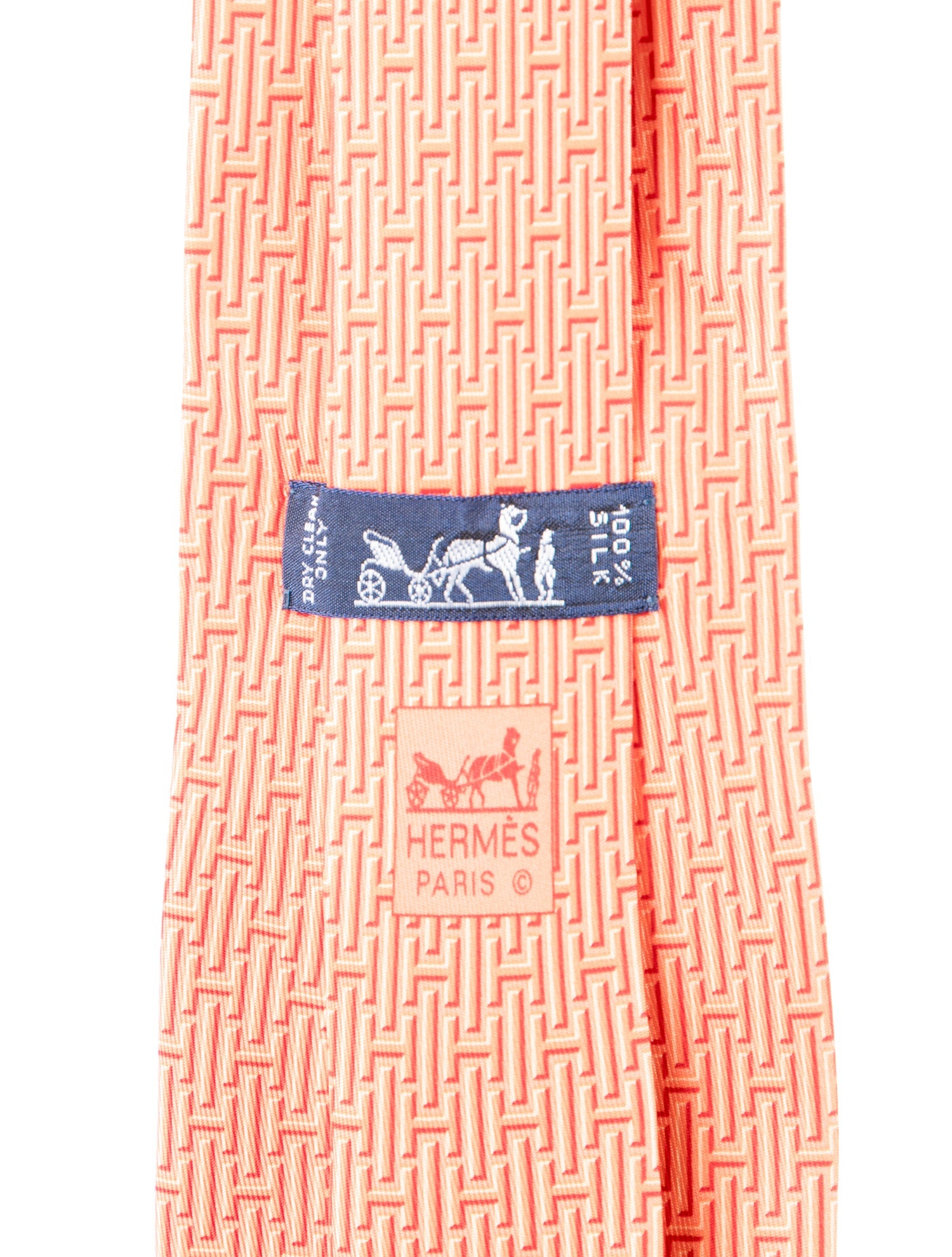 Hermès pattern print neck tie