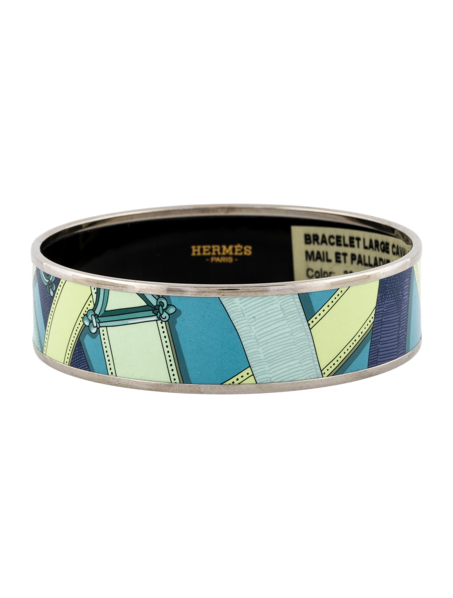 Hermès Wide Enamel Bangle Bracelet