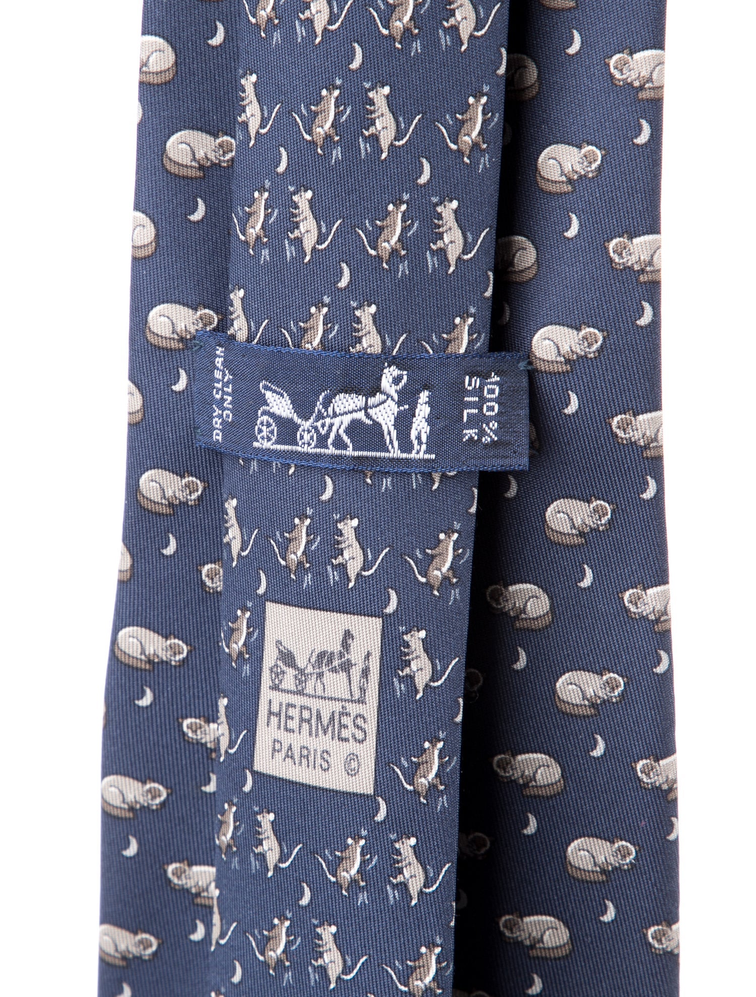 Hermès Pattern print neck tie