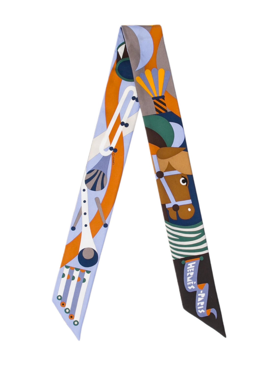 Hermès Parade en Fanfare Silk Twilly Scarf