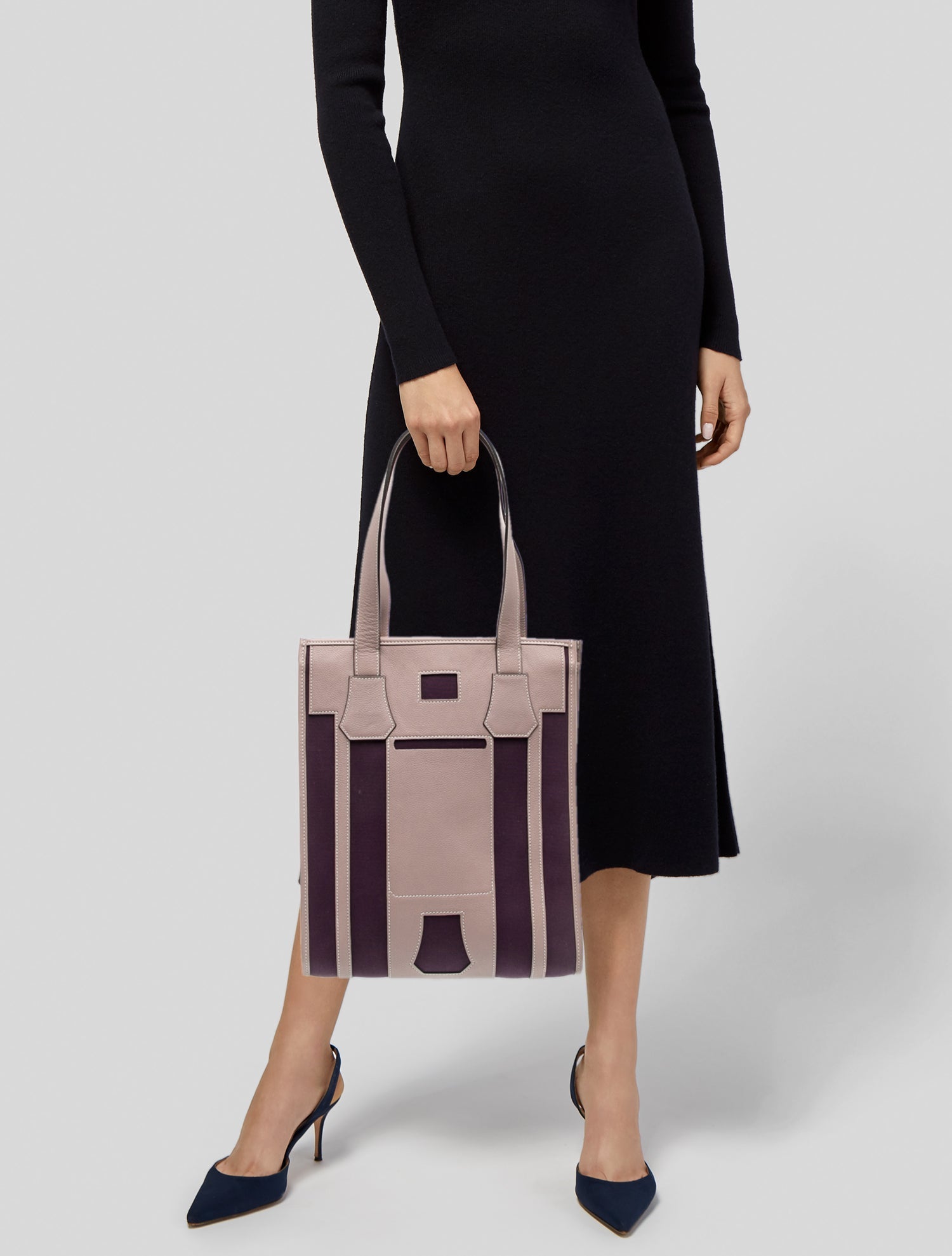 Hermès Toile Militaire & Evergrain Petit H Bell Tote