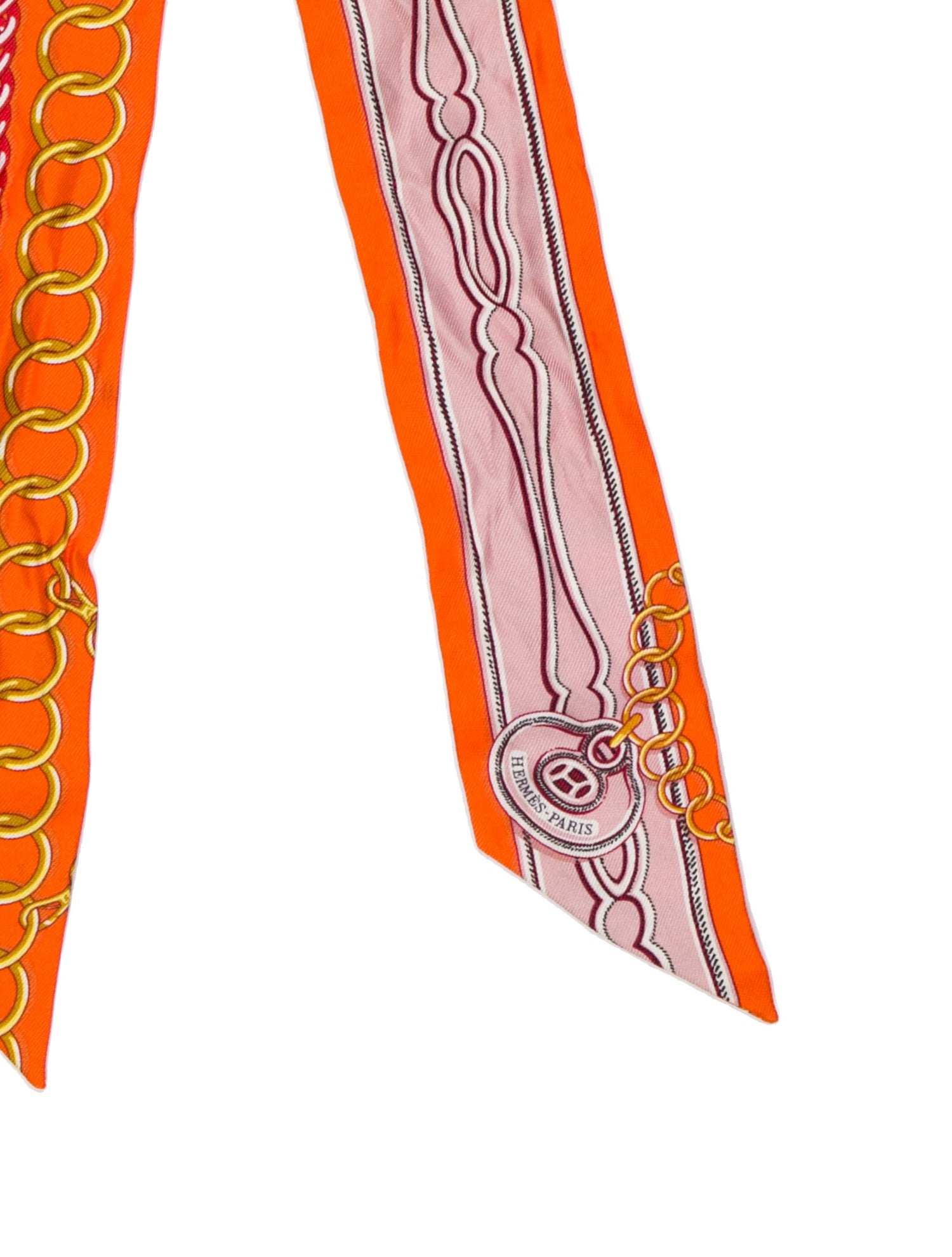 Hermès Maillons Silk Twilly Scarf