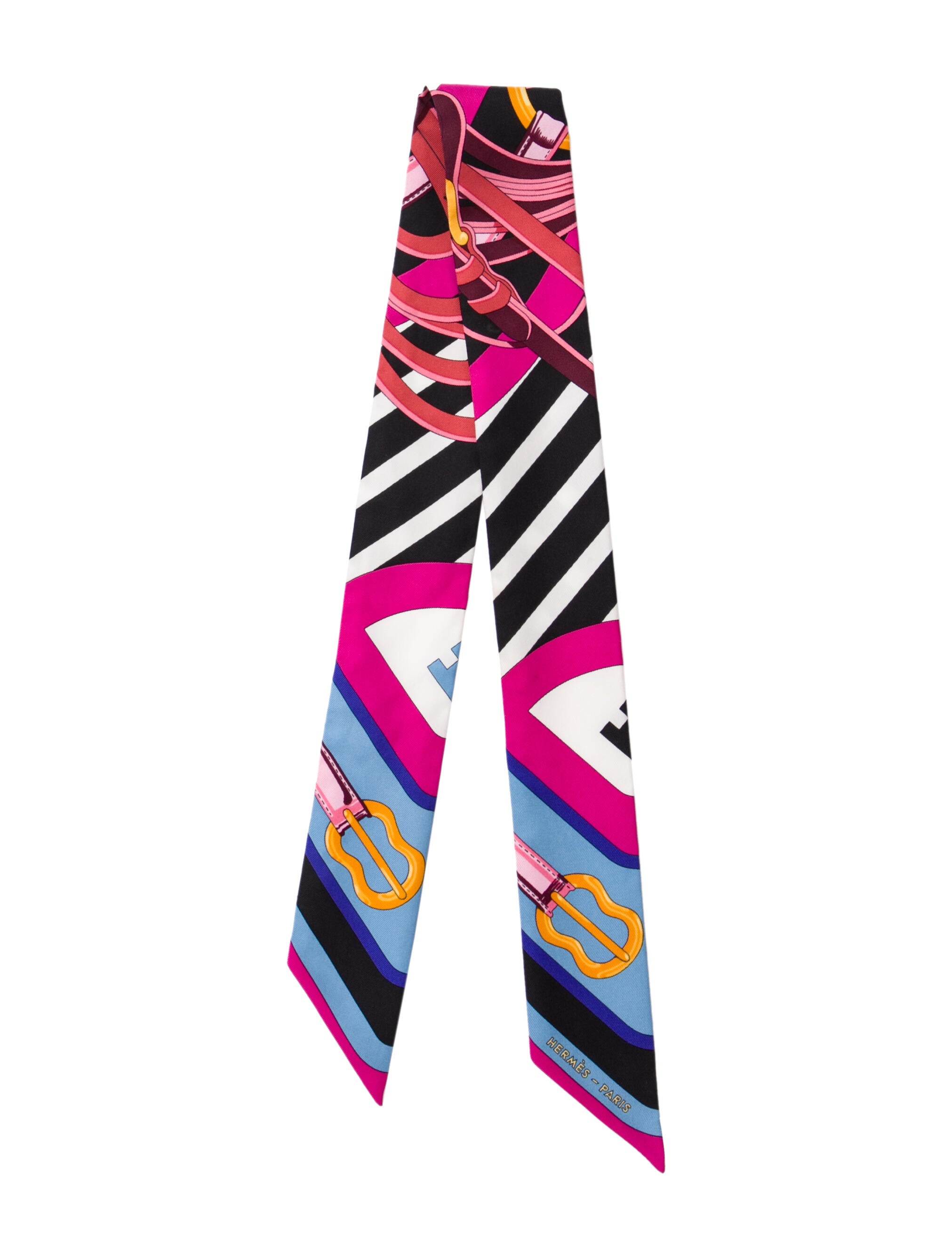 Hermès Coaching Silk Twilly Scarf