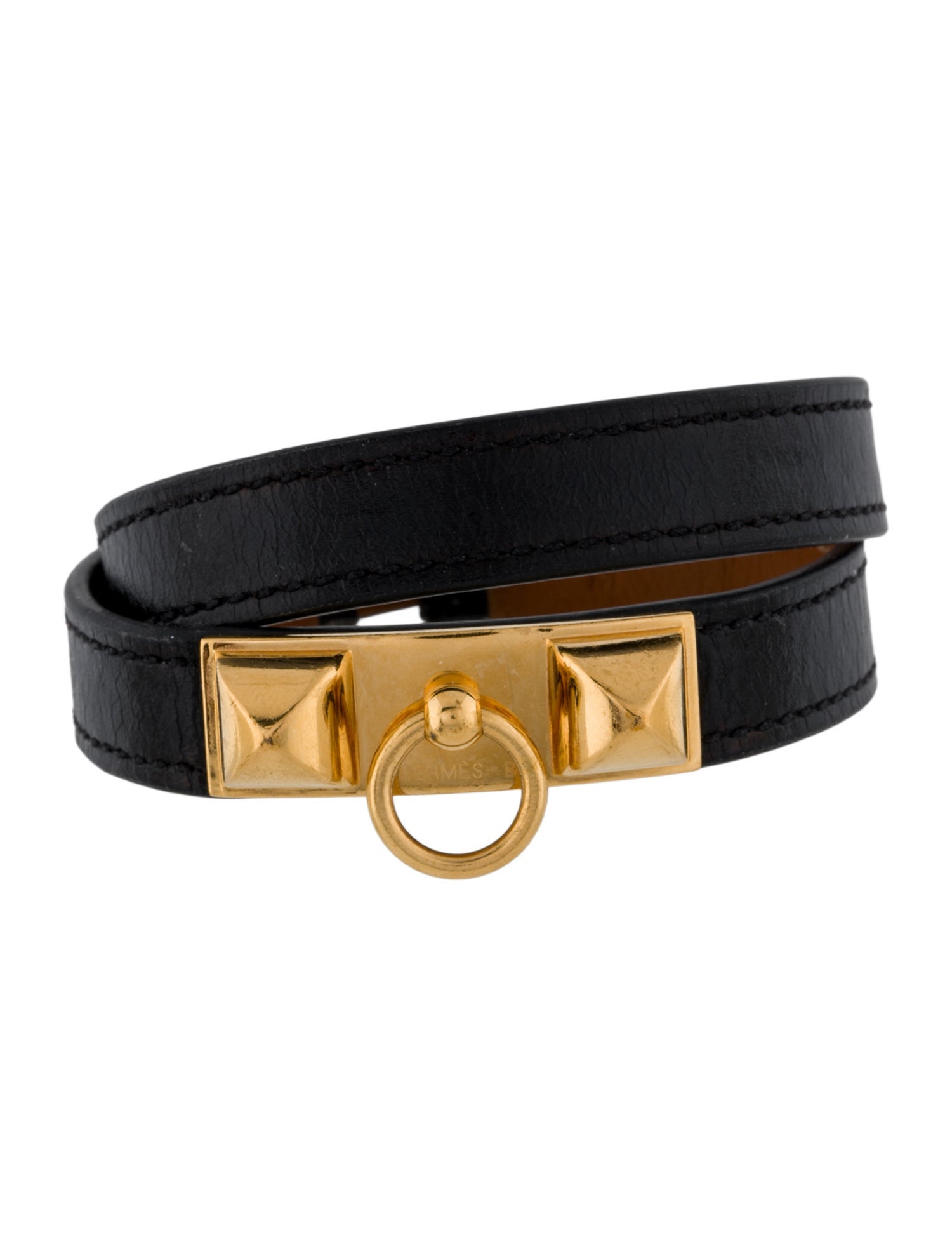 Hermès Leather Rivale Double Tour Wrap Bracelet