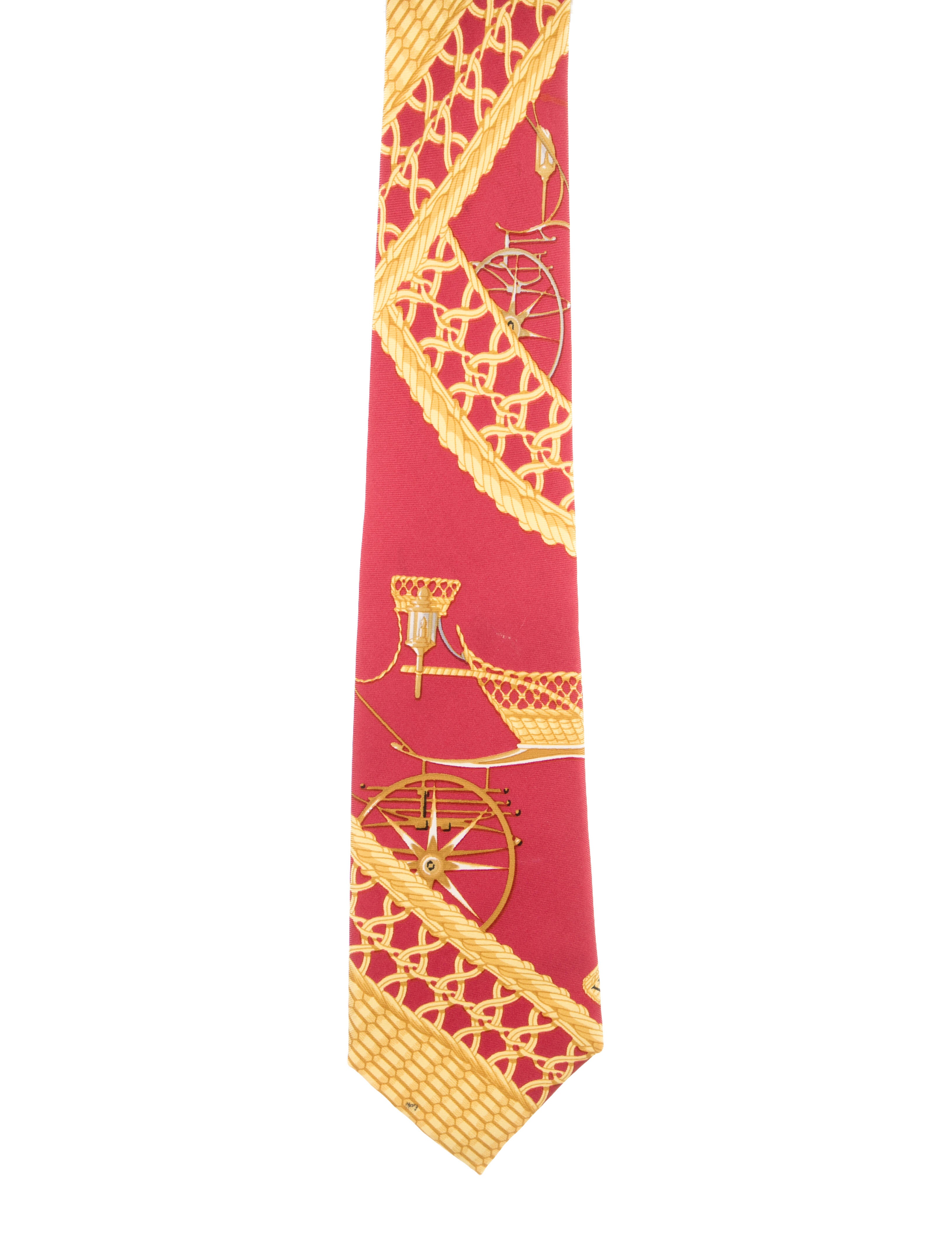 Hermès Silk Pattern Print Tie