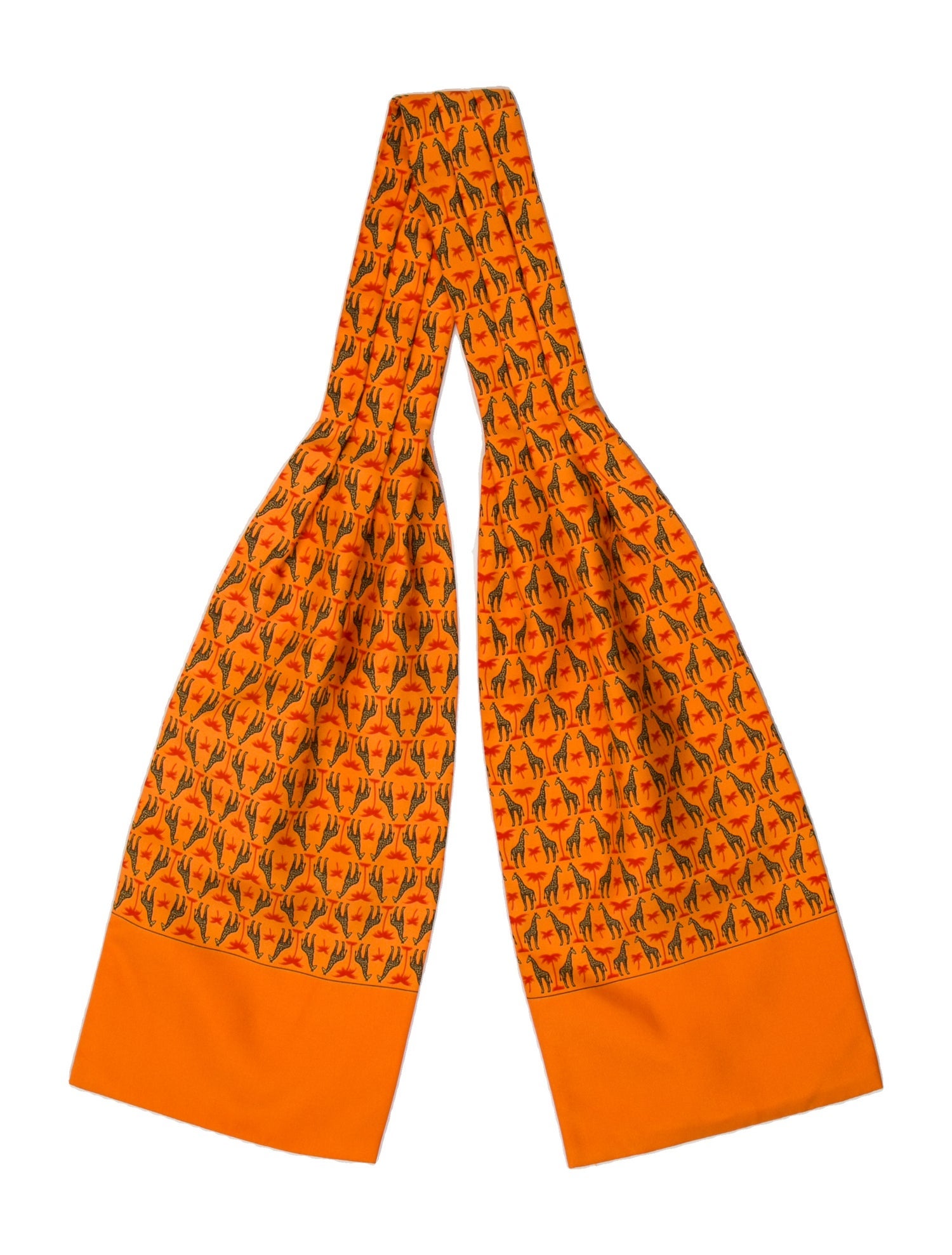 Hermès Giraffe Printed Ascot Silk Scarf