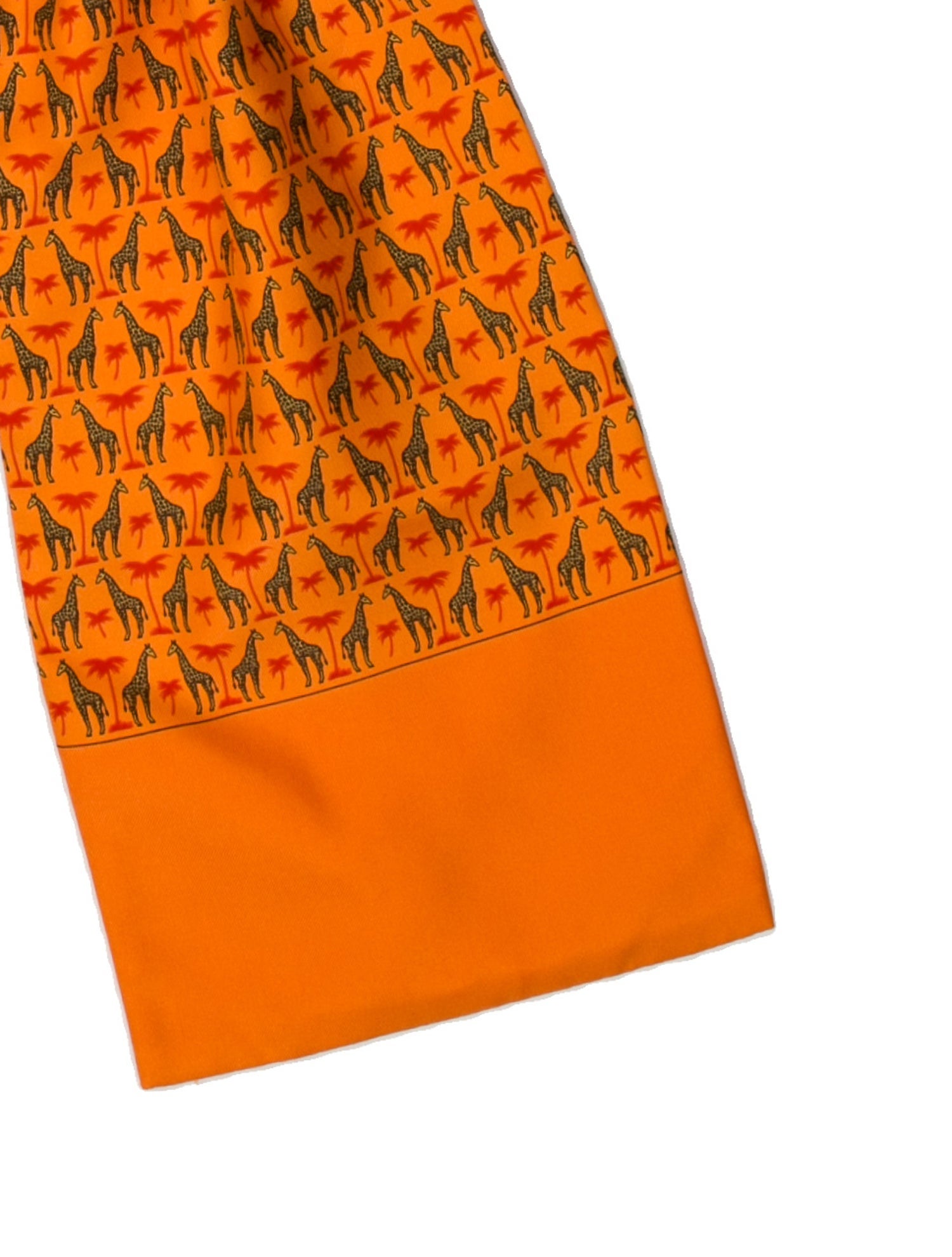 Hermès Giraffe Printed Ascot Silk Scarf