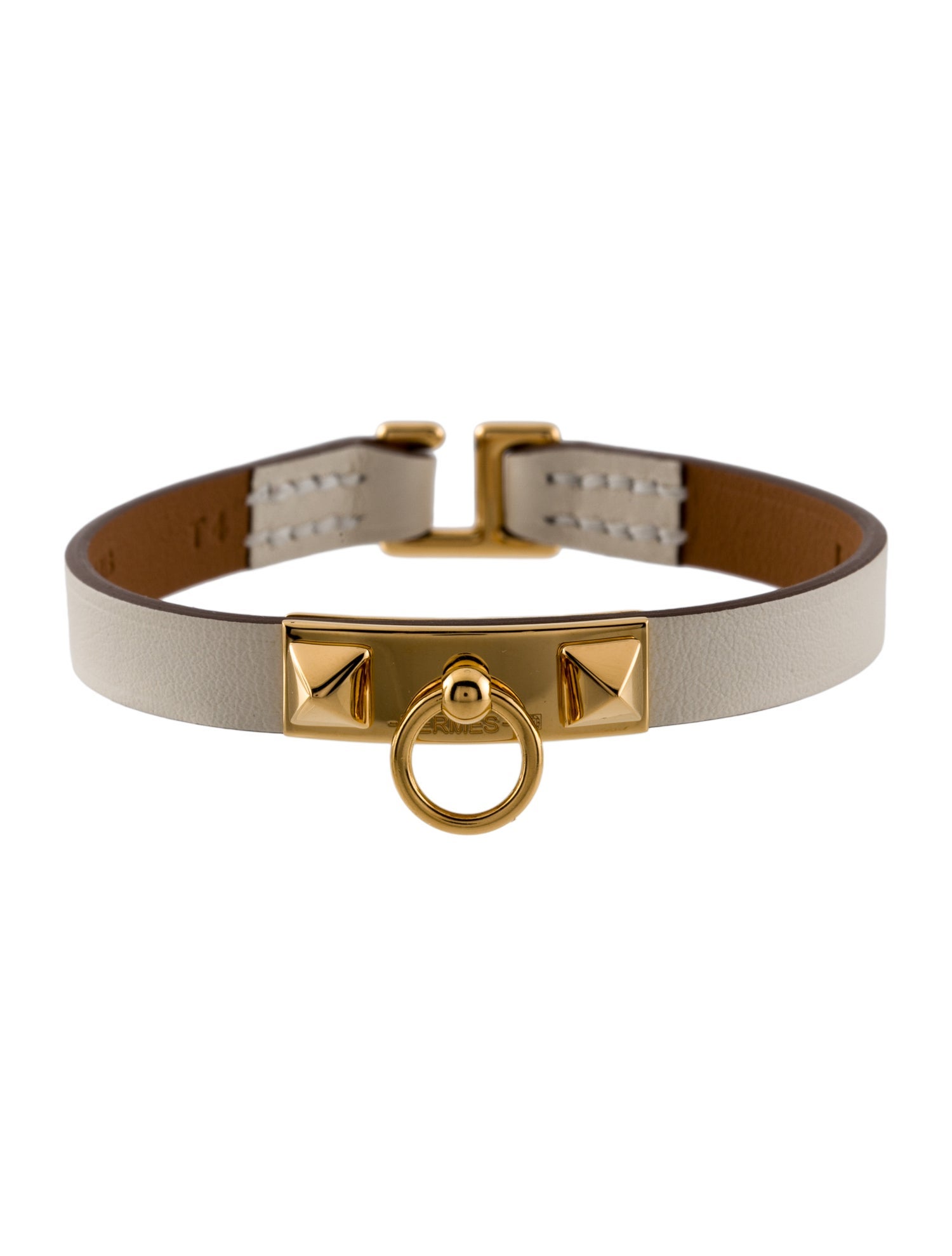 Hermès Leather Micro Rivale Wrap Bracelet