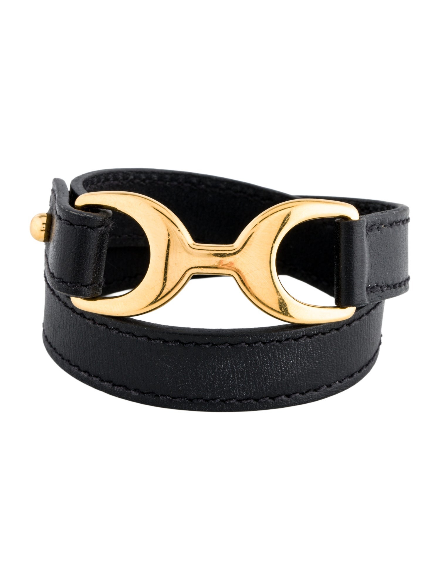 Hermès Baby Pavane Leather Wrap Bracelet