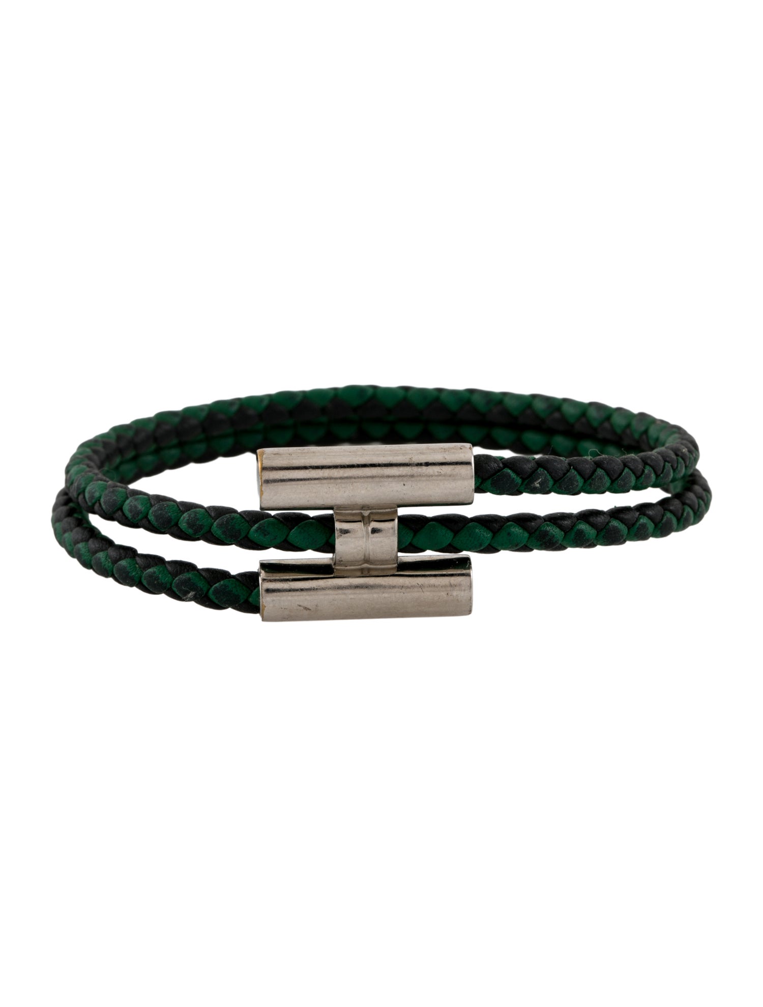 Hermès Leather Tournis Tresse Bracelet