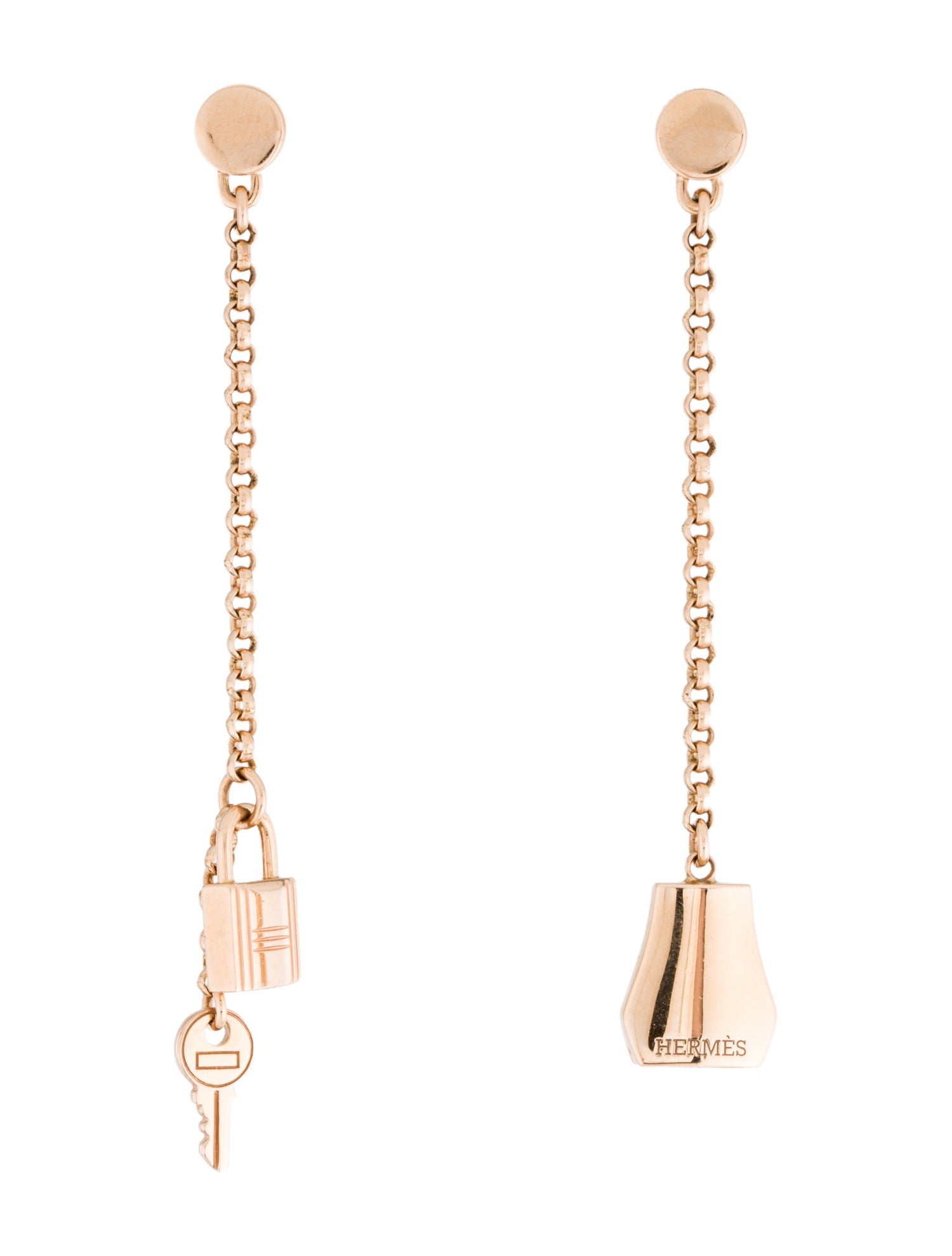 Hermès 18K Kelly Clochette Drop Earrings