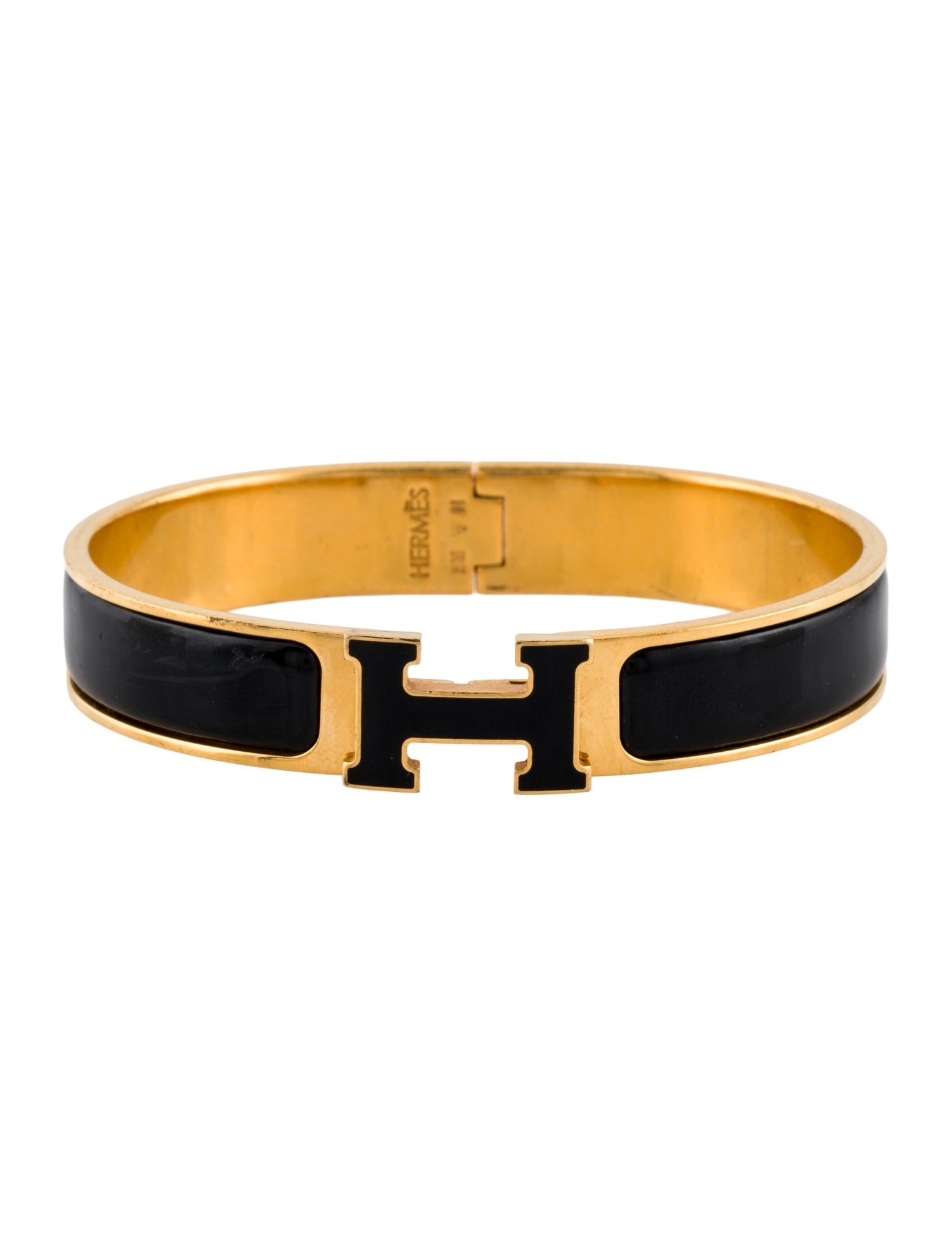 Hermès Clic H with Enamel Turn Lock Bangle Bracelet