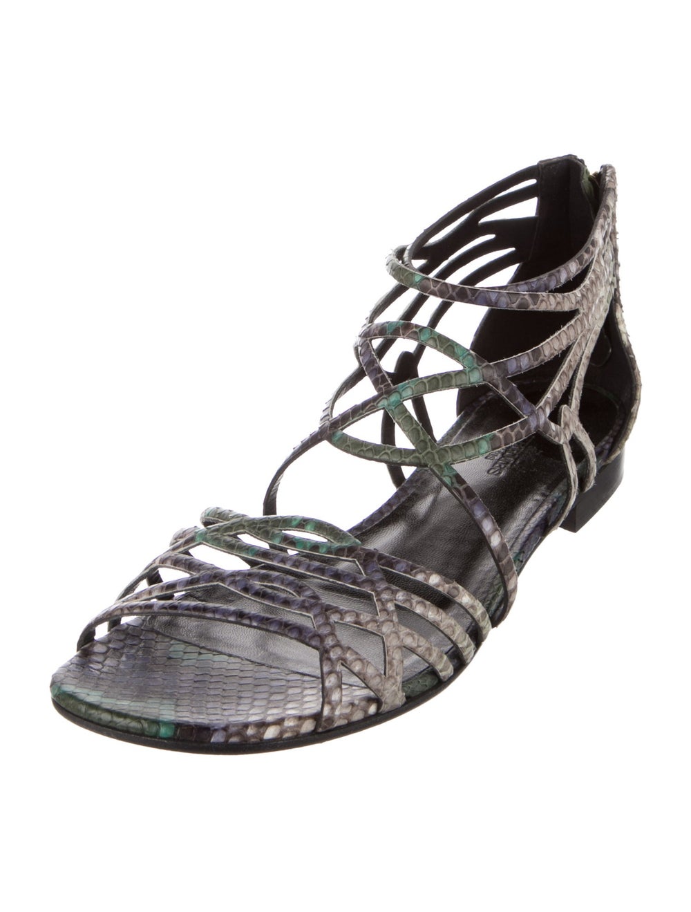 Hermès Python Animal Print Gladiator Sandals - image 2