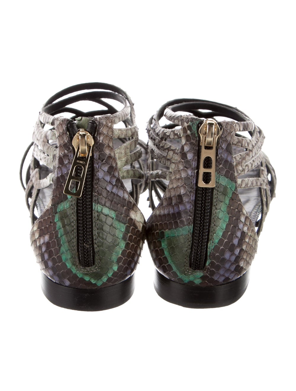 Hermès Python Animal Print Gladiator Sandals - image 4