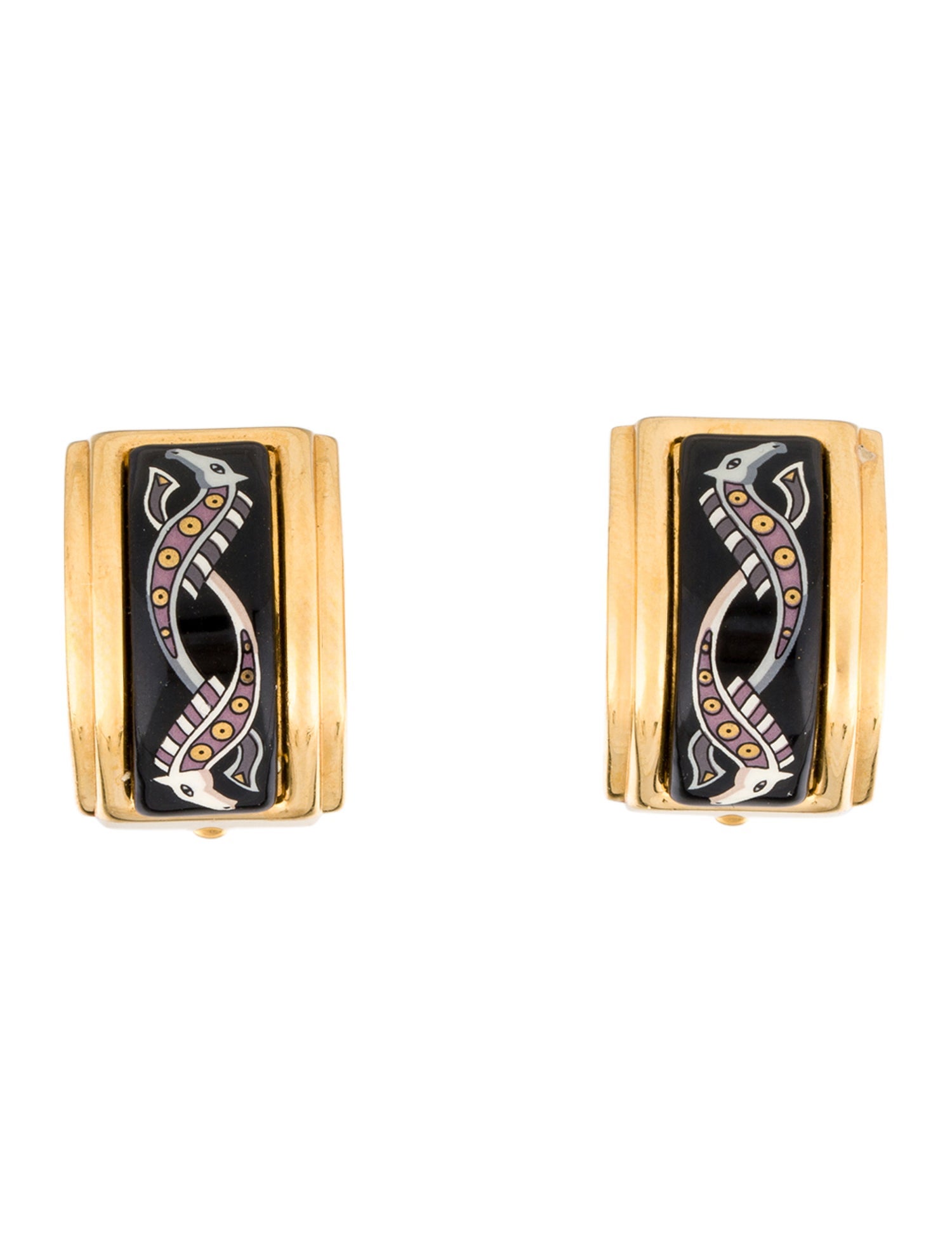 Hermès Enamel Clip-On Earrings