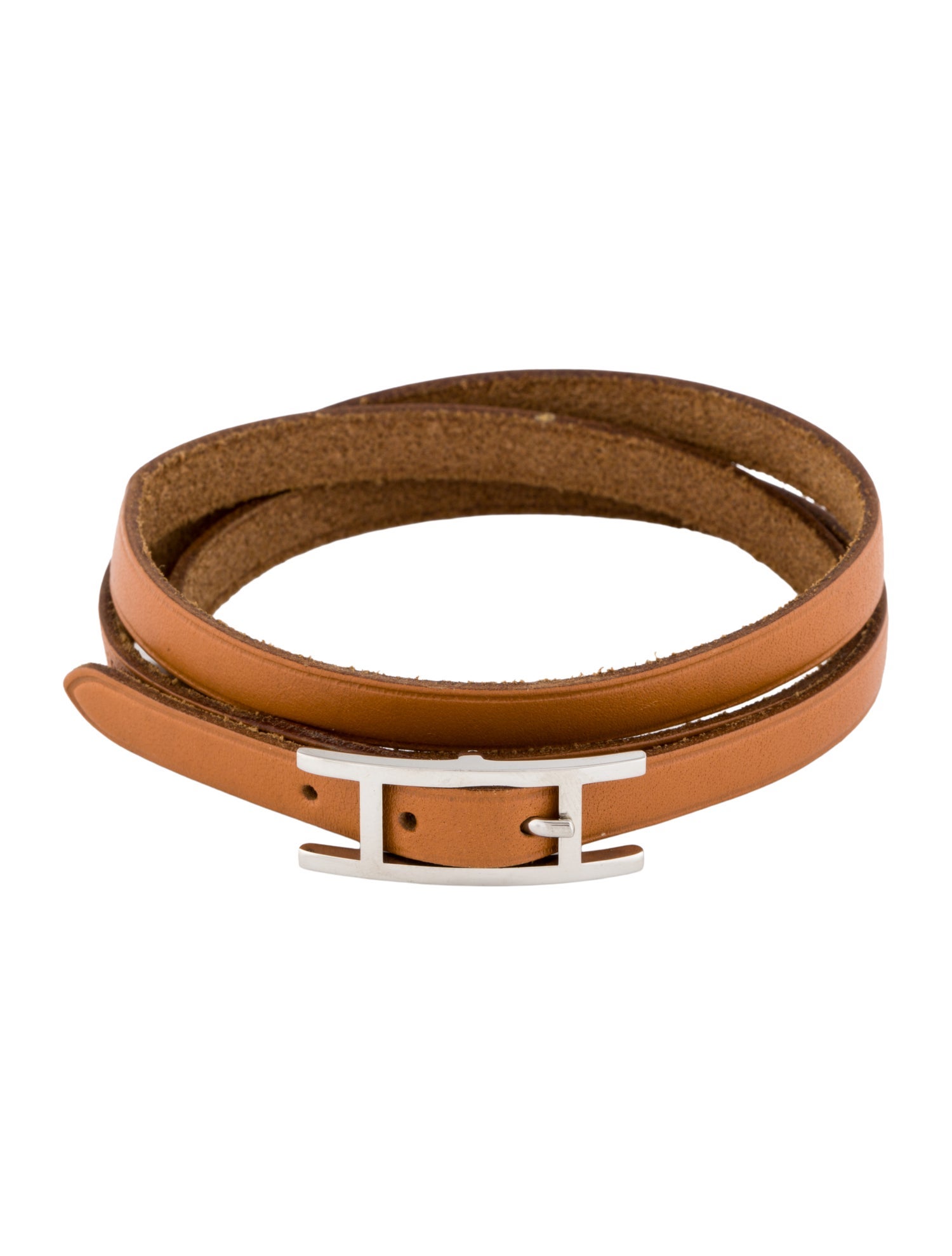 Hermès Leather Hapi 3MM Wrap Bracelet