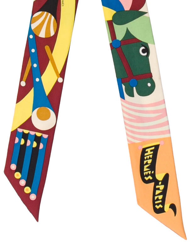 Hermès Parade en Fanfare Silk Twilly Scarf