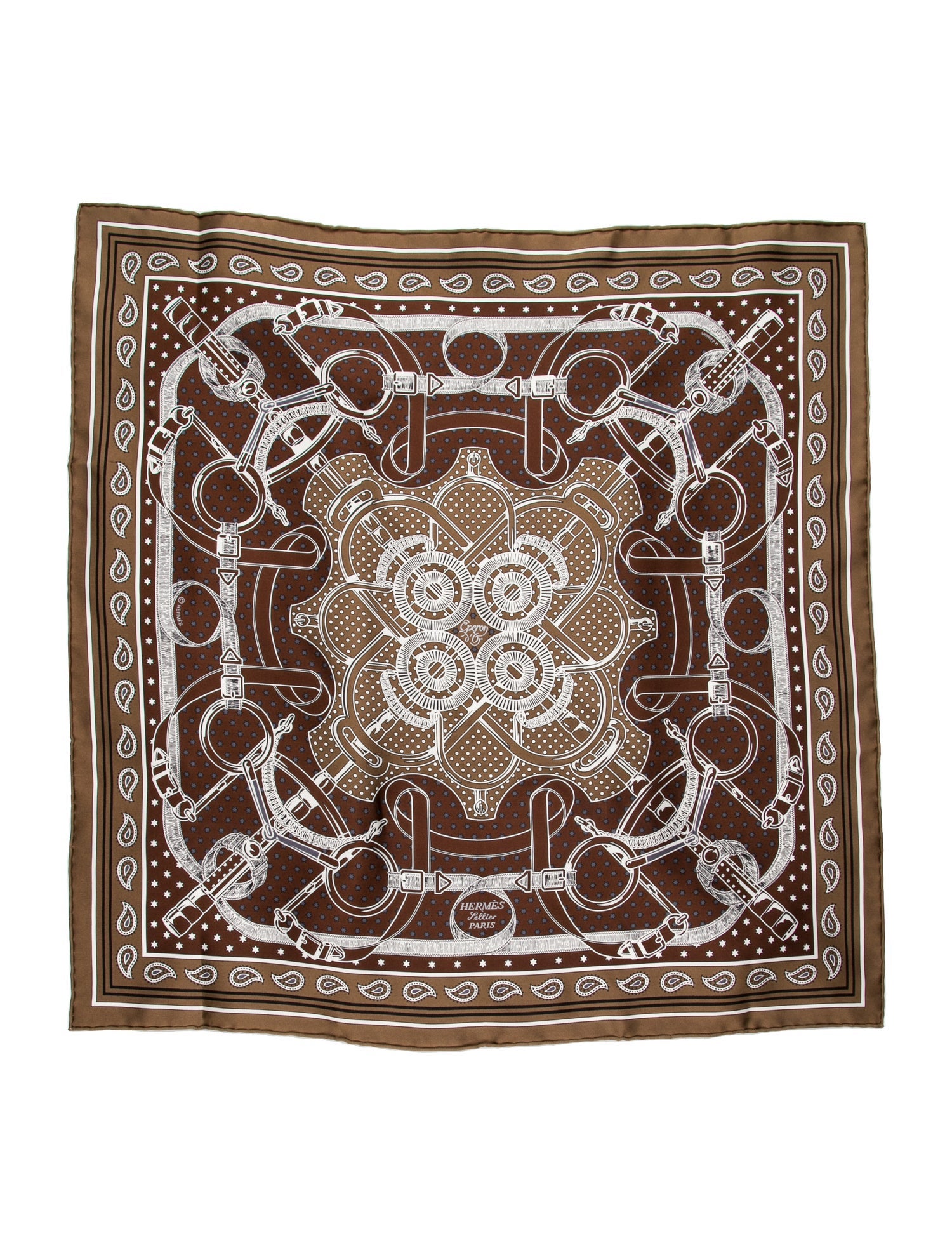 Hermès Eperon d'Or Bandana Silk Scarf