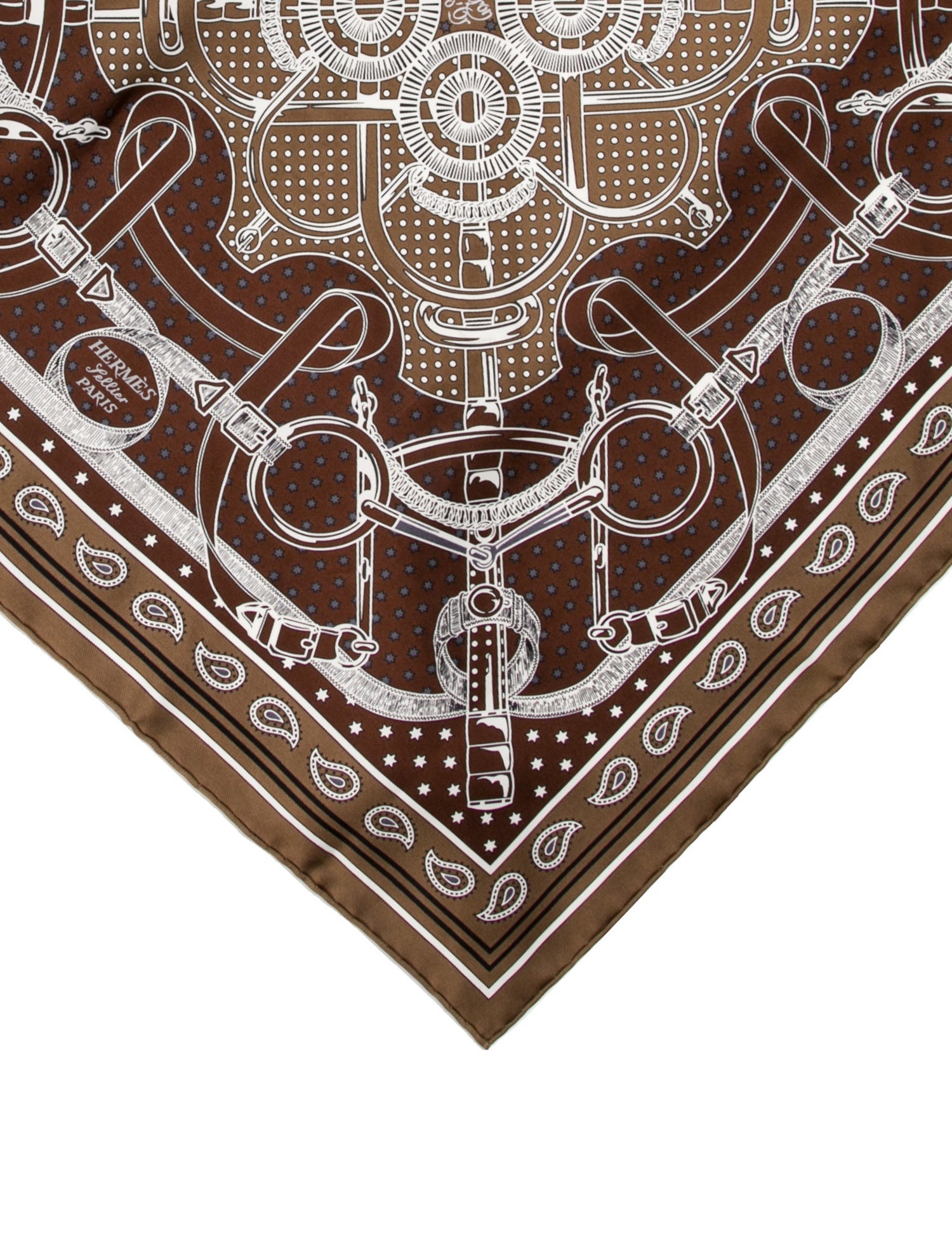 Hermès Eperon d'Or Bandana Silk Scarf