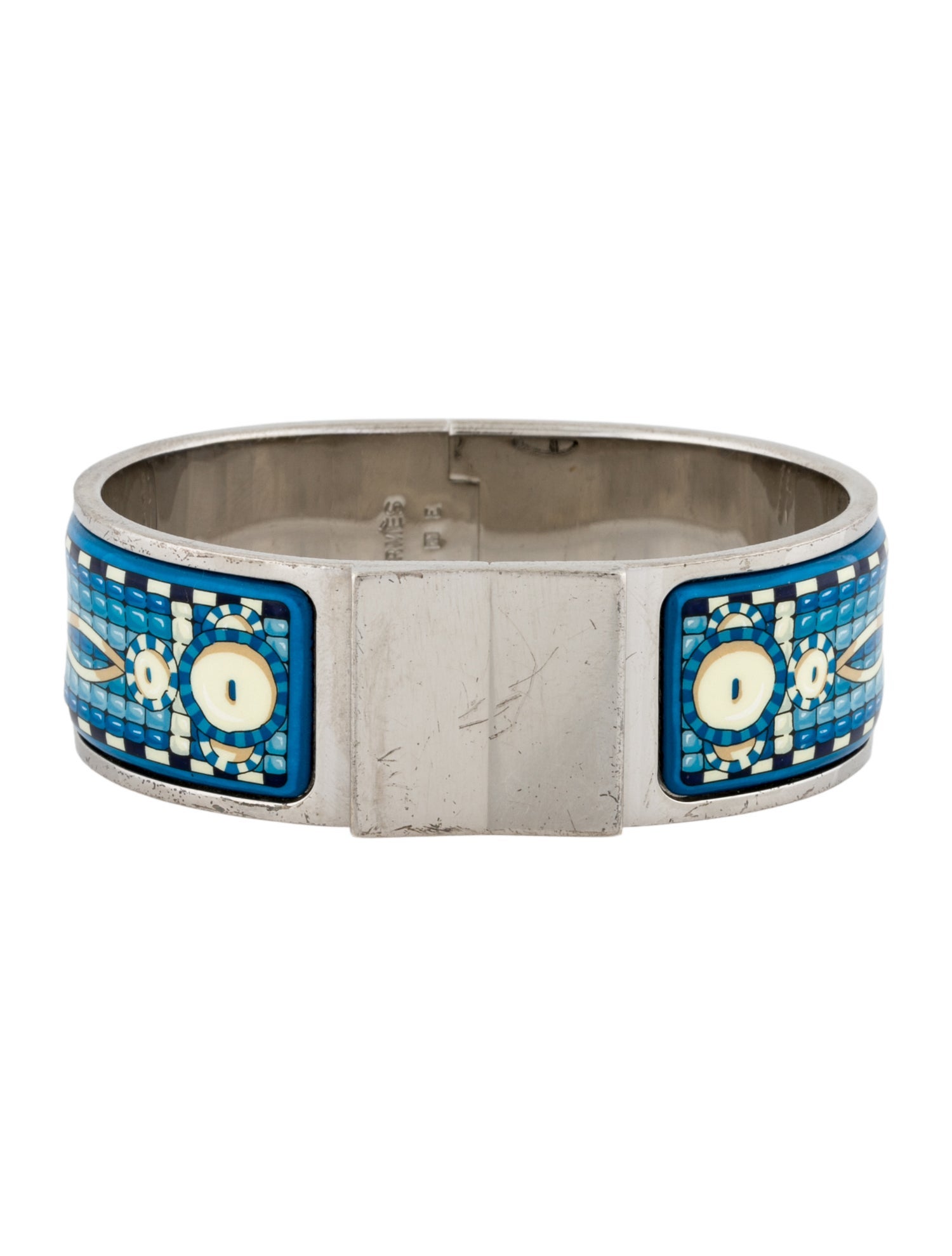 Hermès Vintage Wide Enamel Loquet Hinge Bracelet