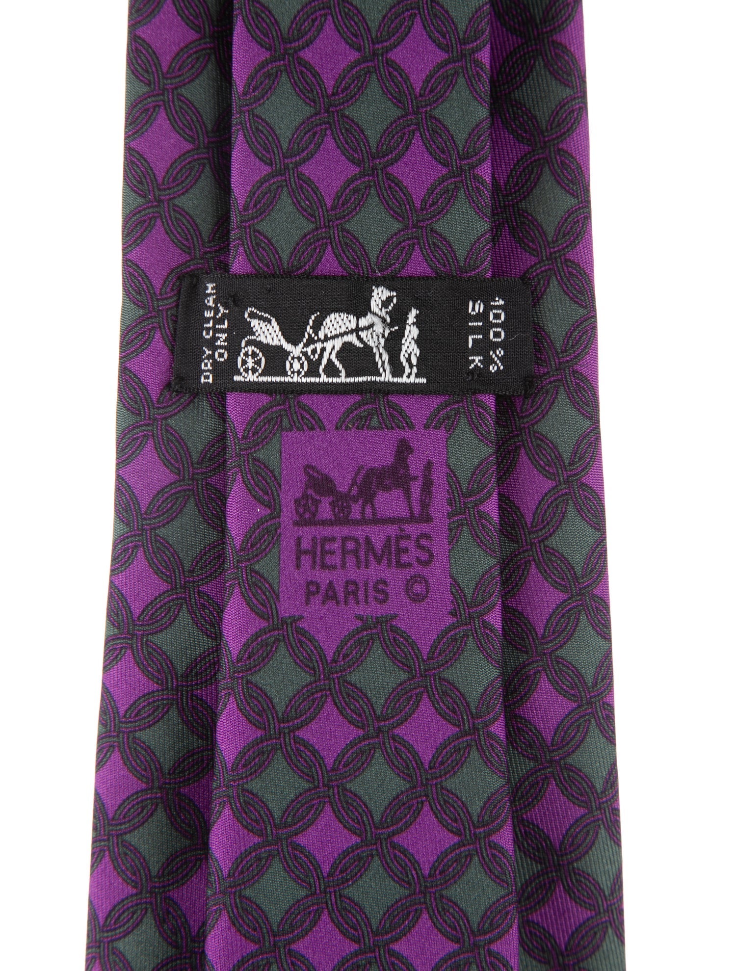 Hermès Pattern Print SIlk Tie