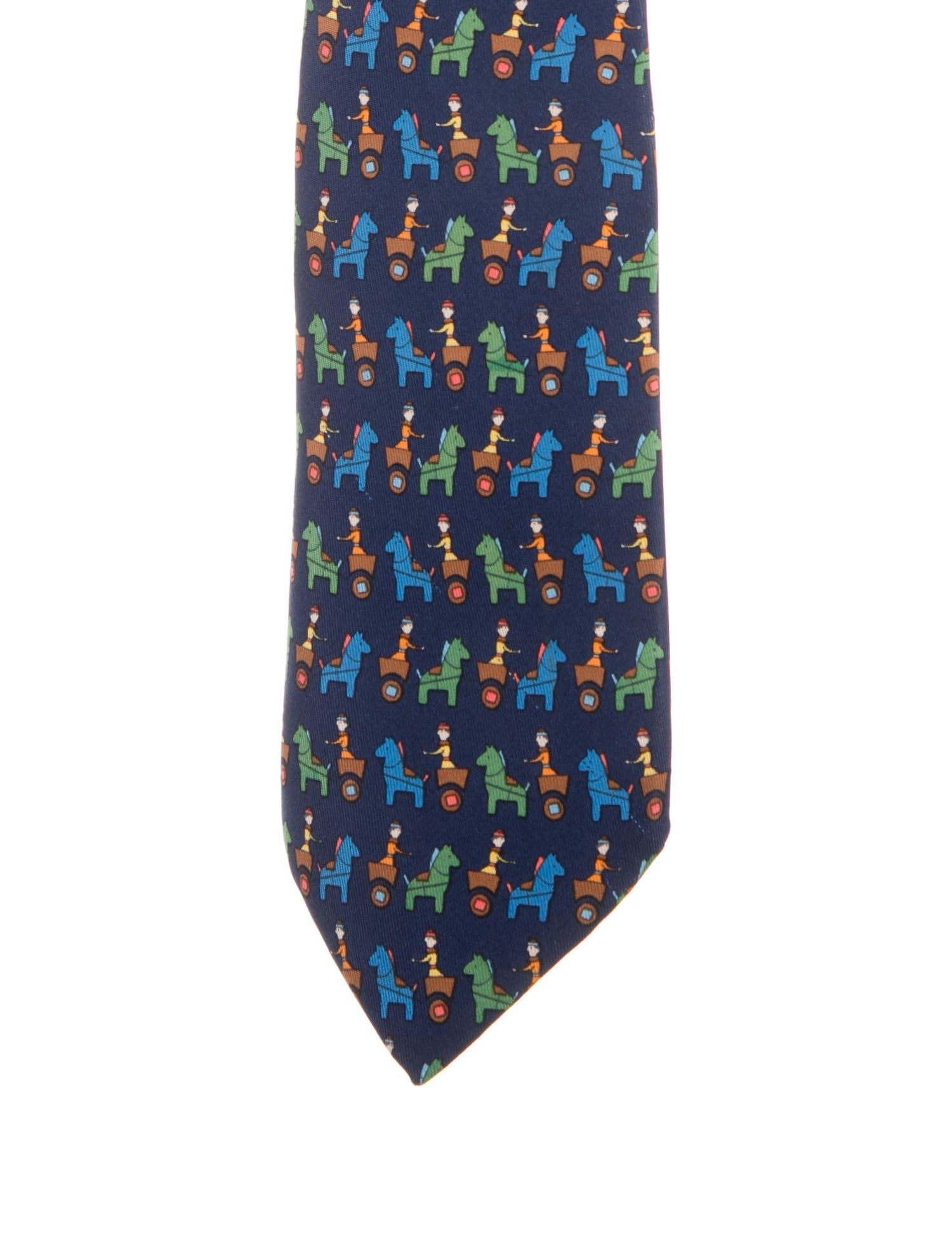 Hermès Pattern Print Silk Tie