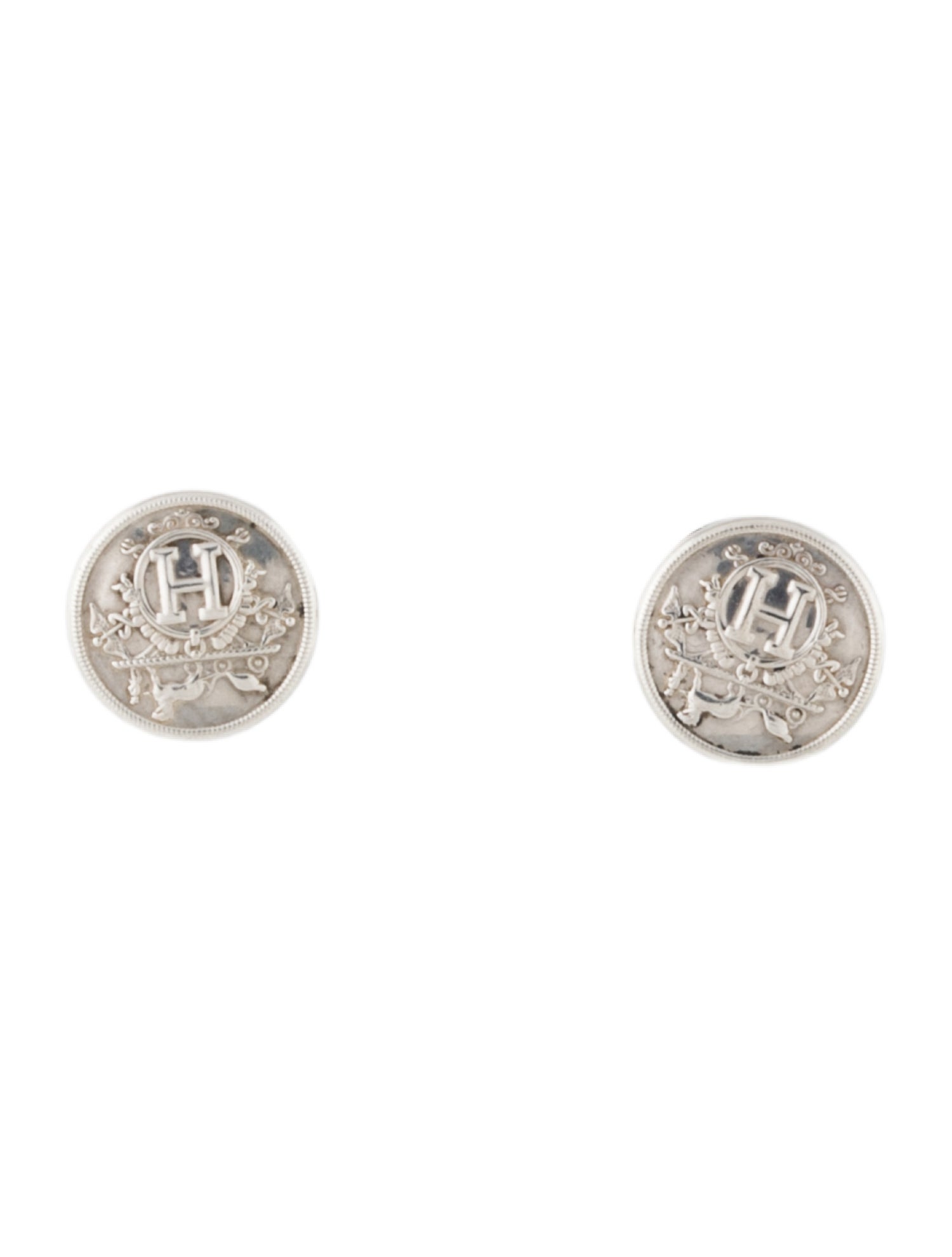 Hermès Ex-Libris Stud Earrings