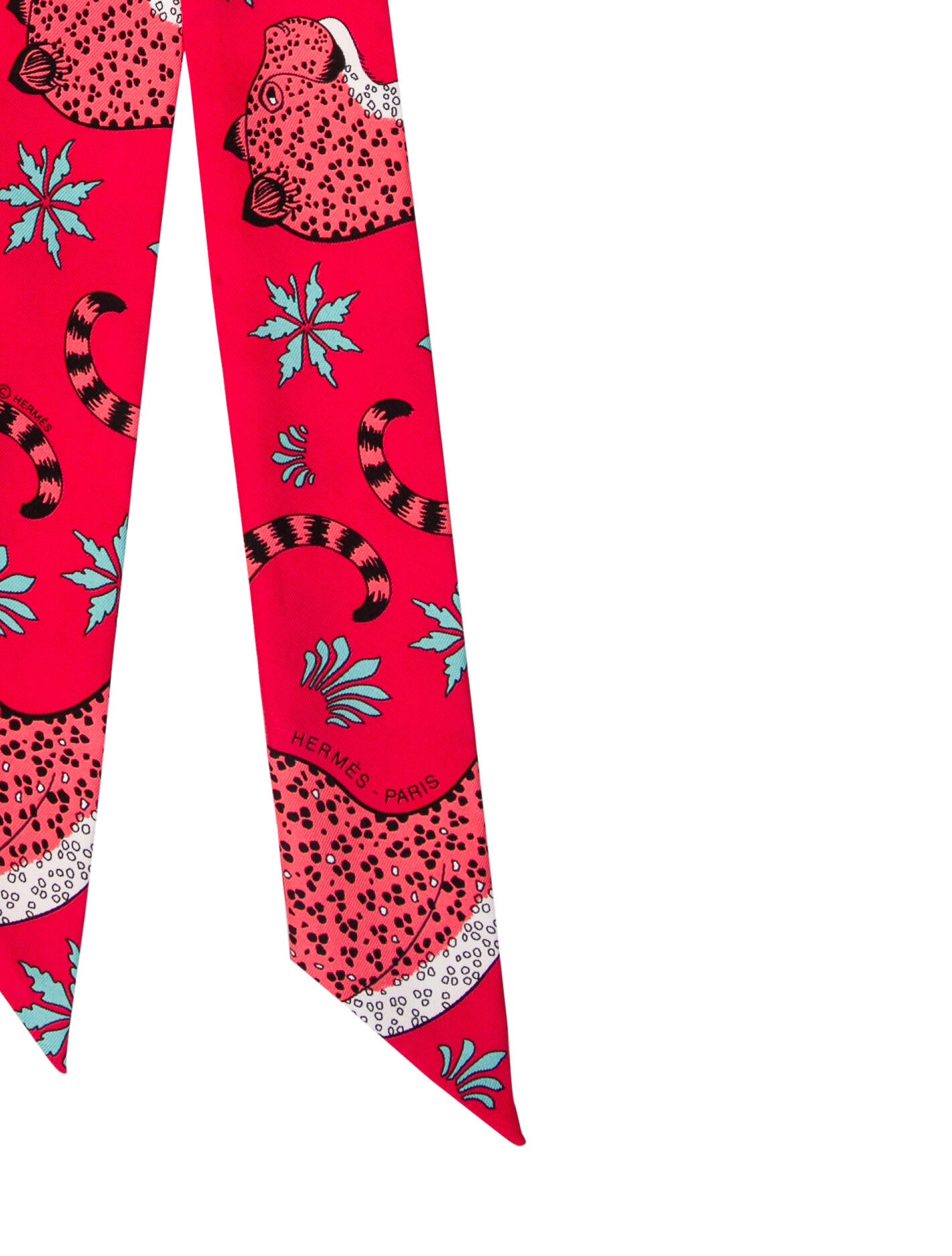 Hermès Les Léopards Twilly Scarf