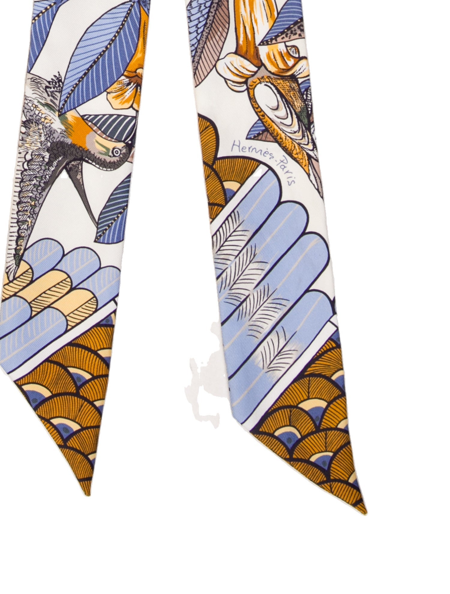 Hermès Tree of Song Silk Twilly Scarf