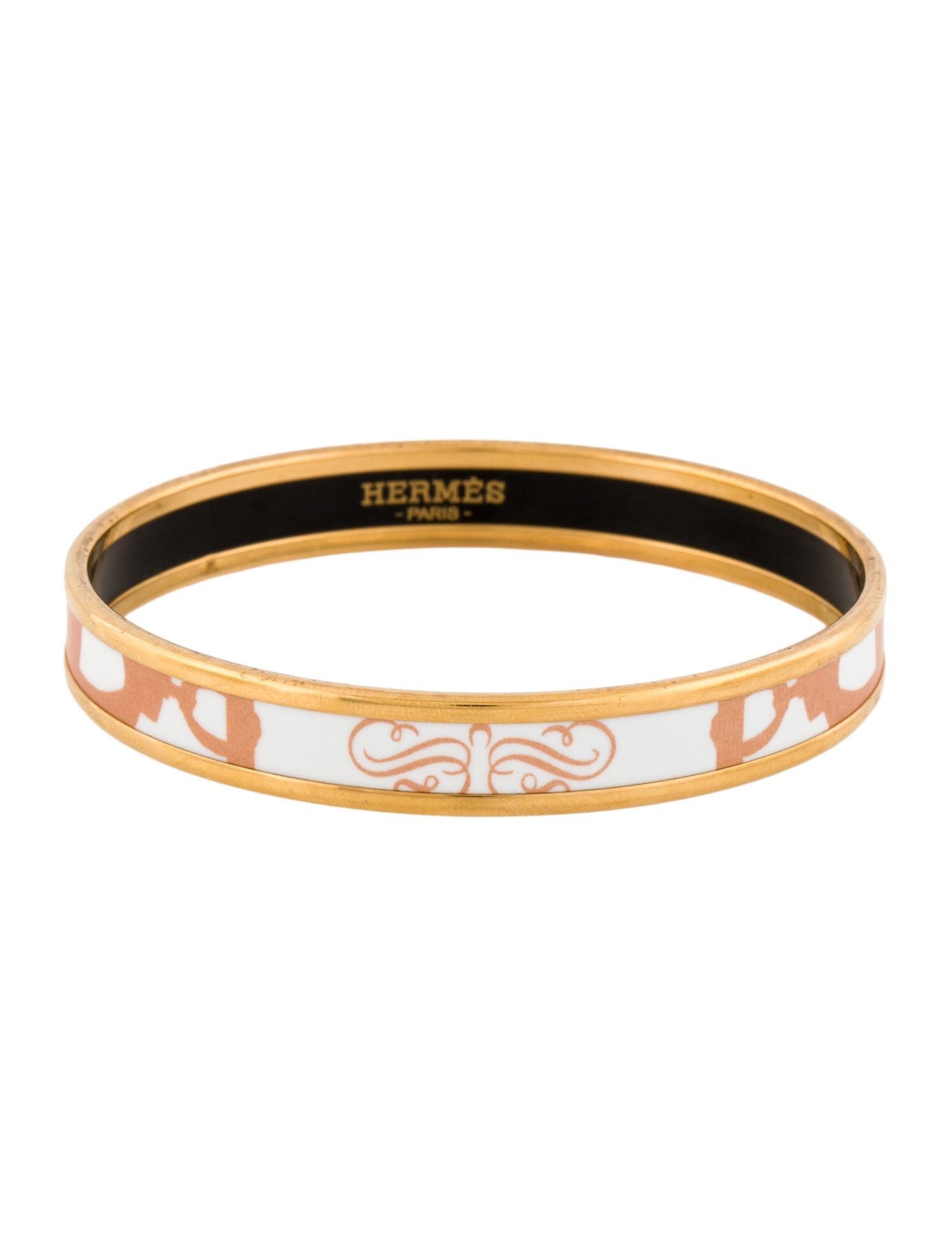 Hermès Enamel Narrow Bangle Bracelet