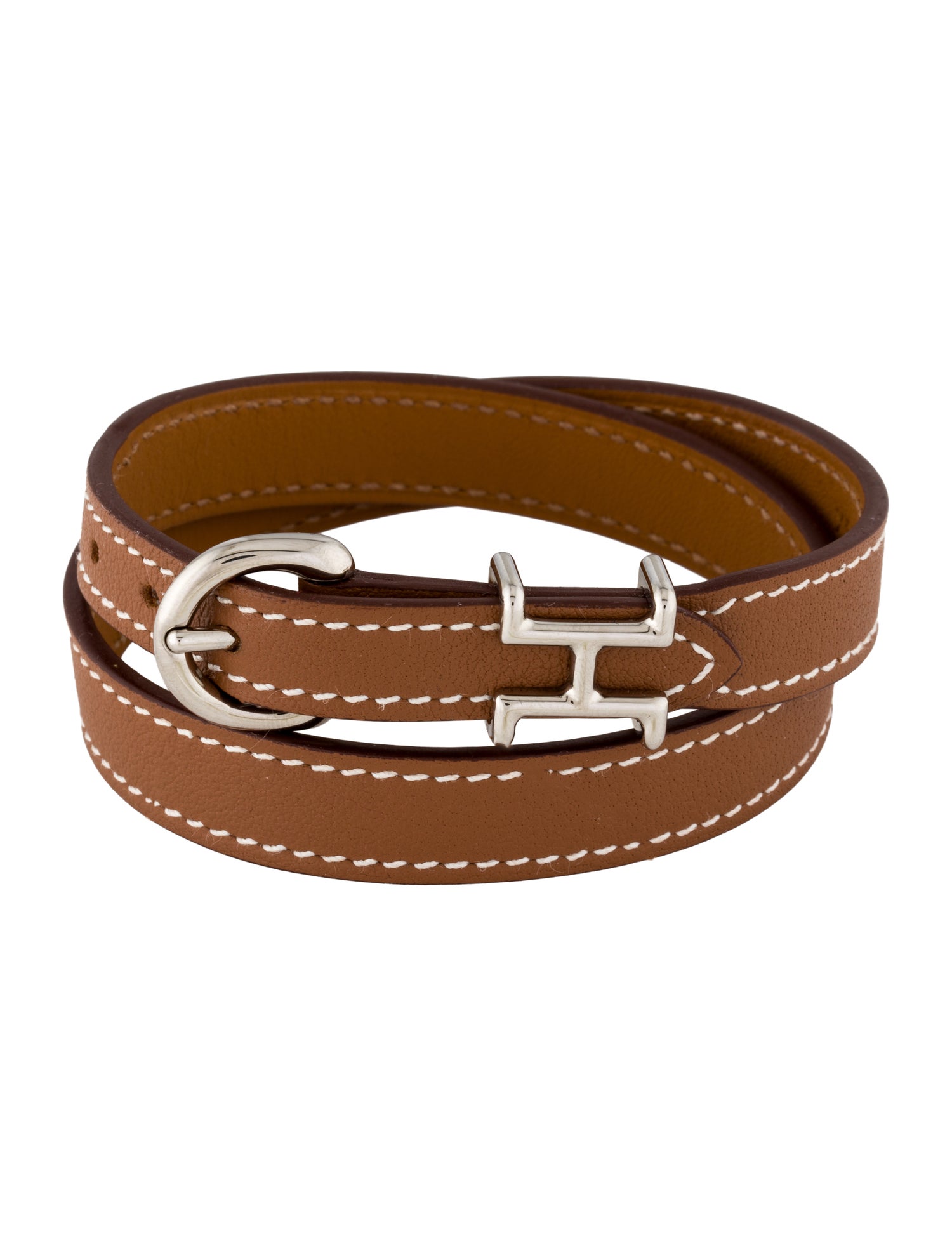 Hermès Leather Trench Double Wrap Bracelet