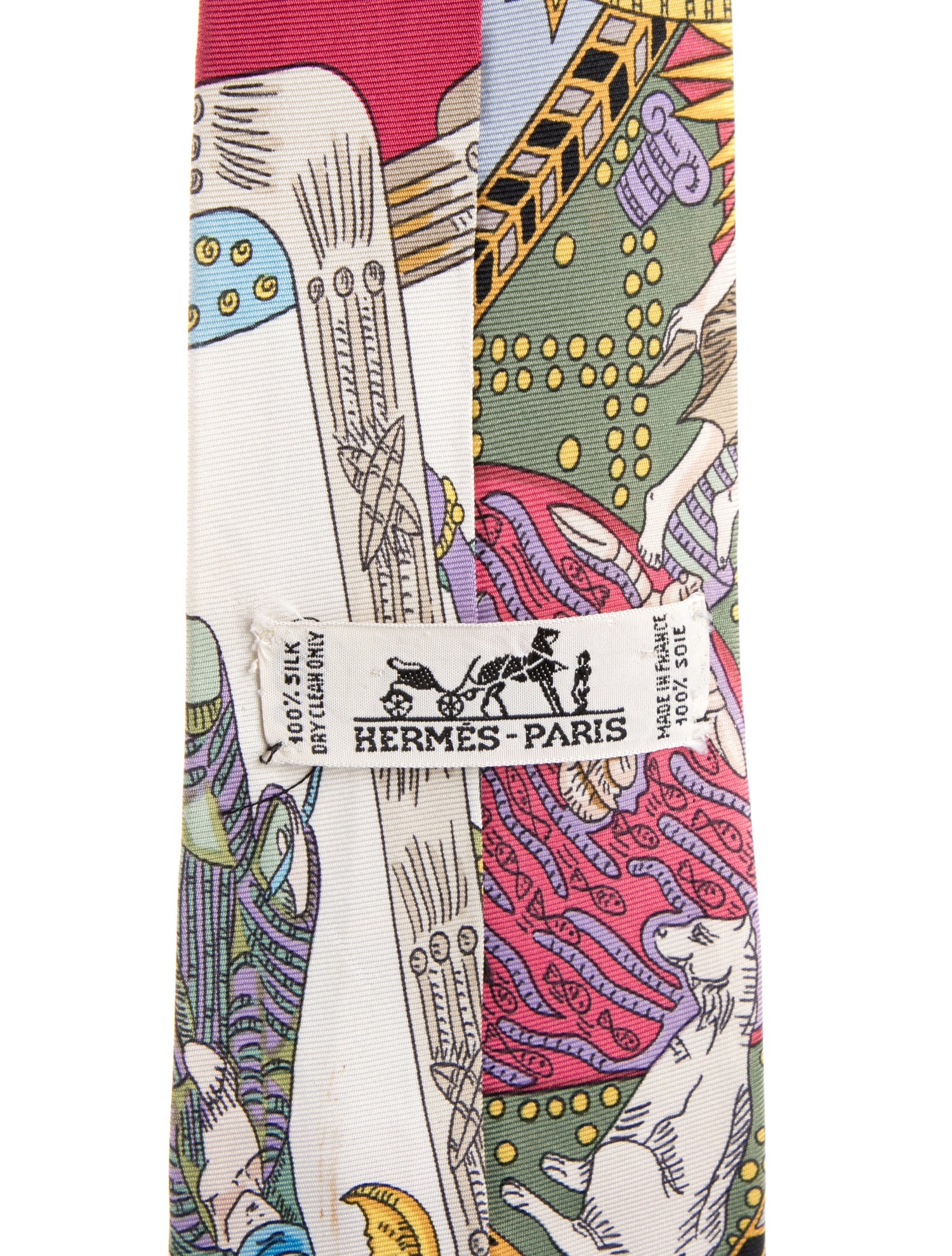 Hermès Pattern Print Silk Tie