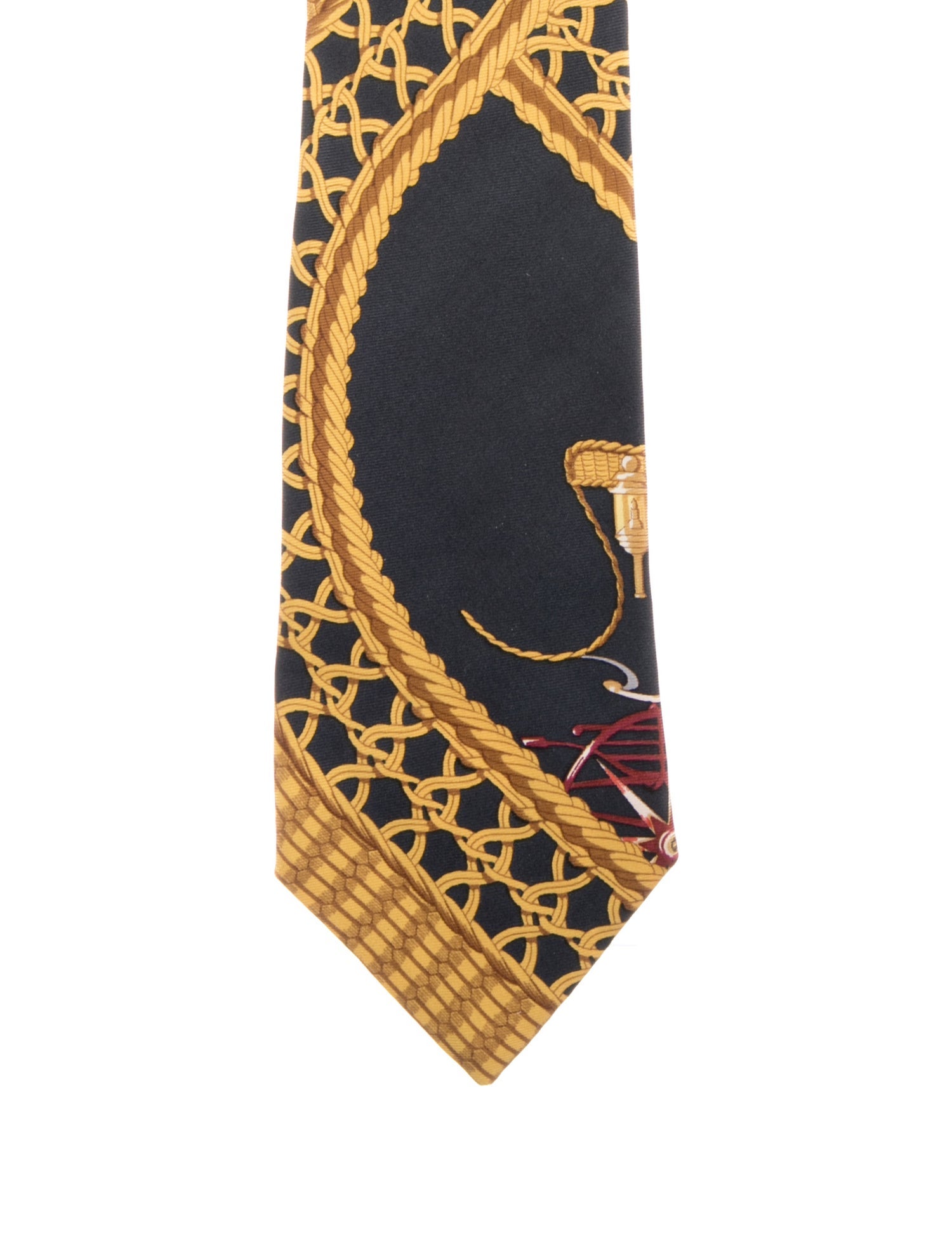 Hermès Pattern Print Silk Tie